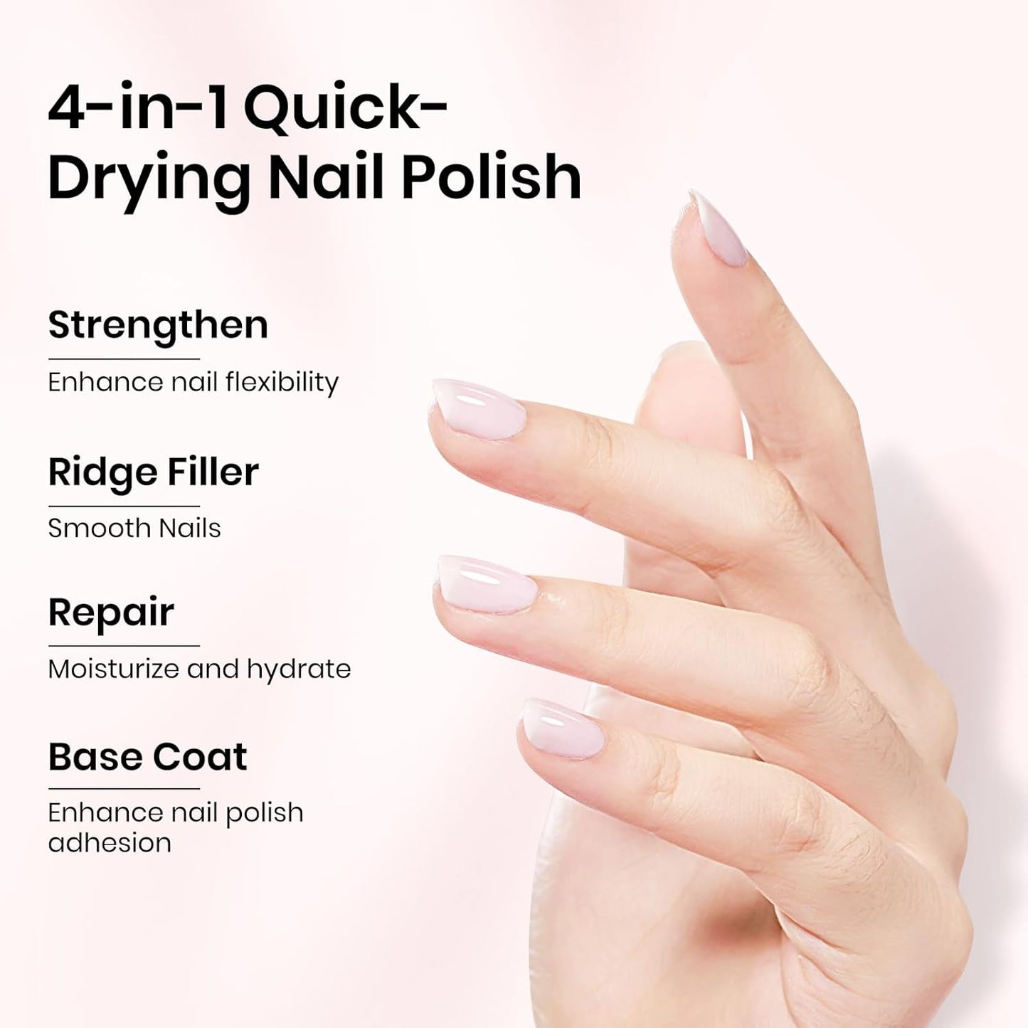 Nail Strengthener and Growth, Nail Repair for Damaged for Hardener Extra Strong, Ridge Filler Natural Nails Polish