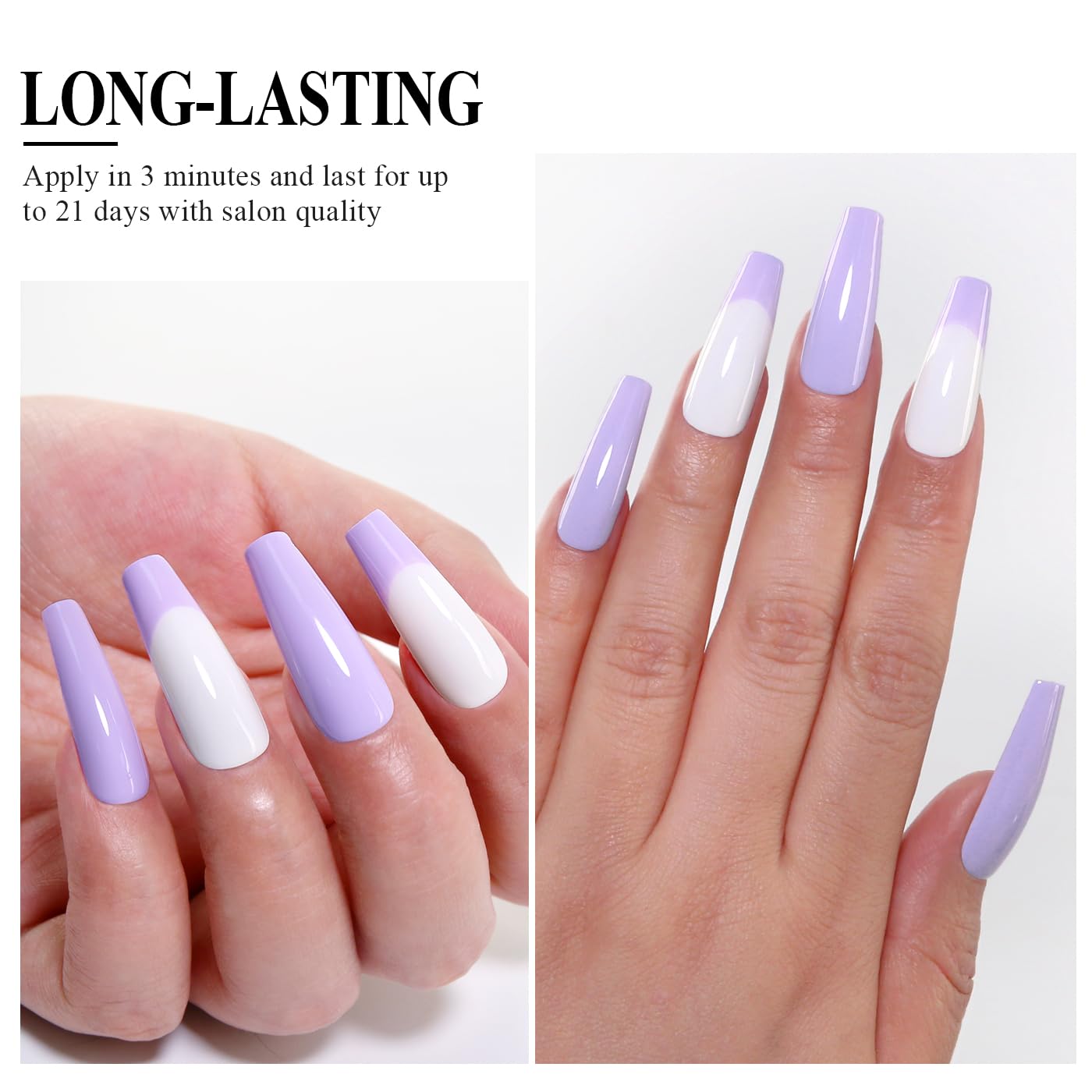 Imtiti Purple Gel Nail Polish, Pastel Purple Gel Polish High Gloss Soak Off UV LED Spring Summer Art Manicure Salon DIY Design 10ML