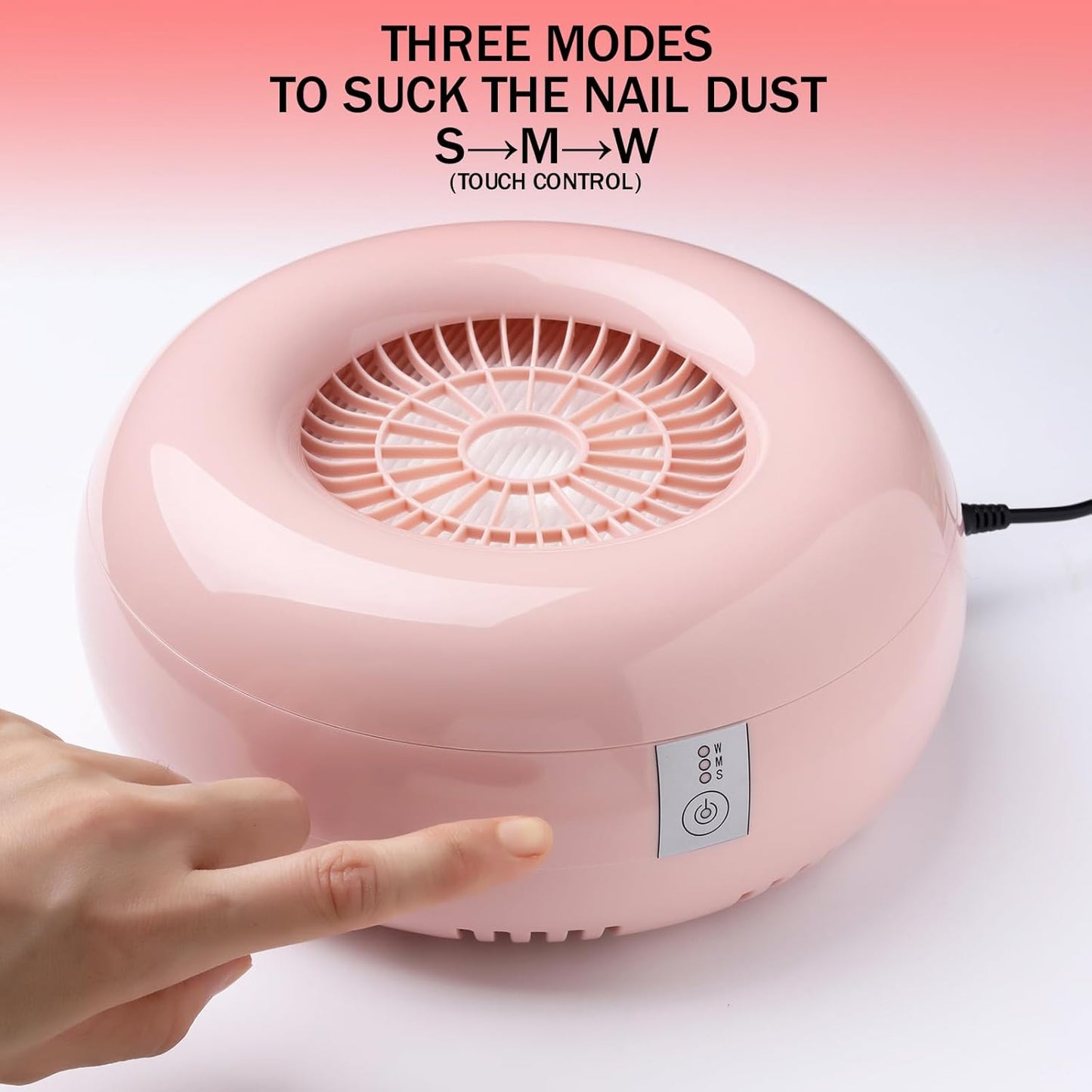 Nail Dust Collector Nail Tech with 2 Reusable Filters Powerful Suction Nail Vacuum Cleaner Fan Dust Collector Professional Electric Extractor Magnetic Cover Low Noise for Acrylic Gel