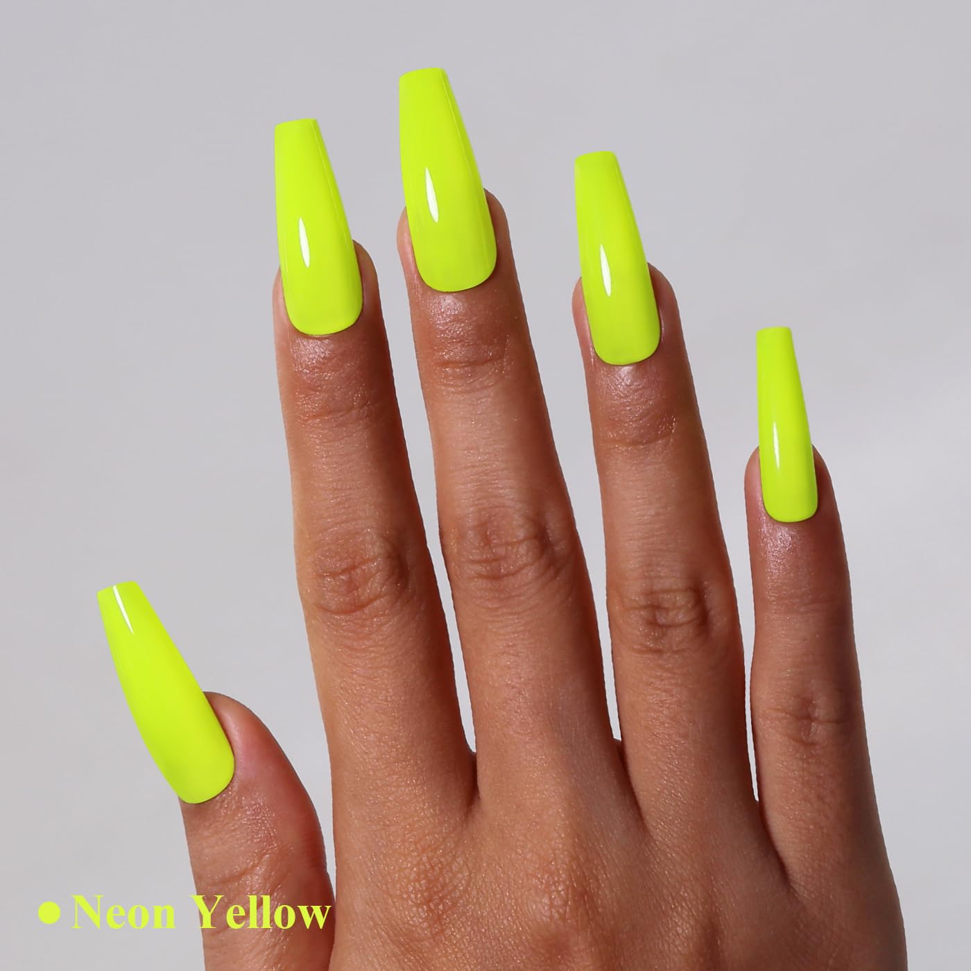 Imtiti Neon Gel Nail Polish, Neon Yellow Nail Gel Polish High Gloss Soak Off UV LED Spring Summer Nail Art Manicure Salon DIY Design 10ML
