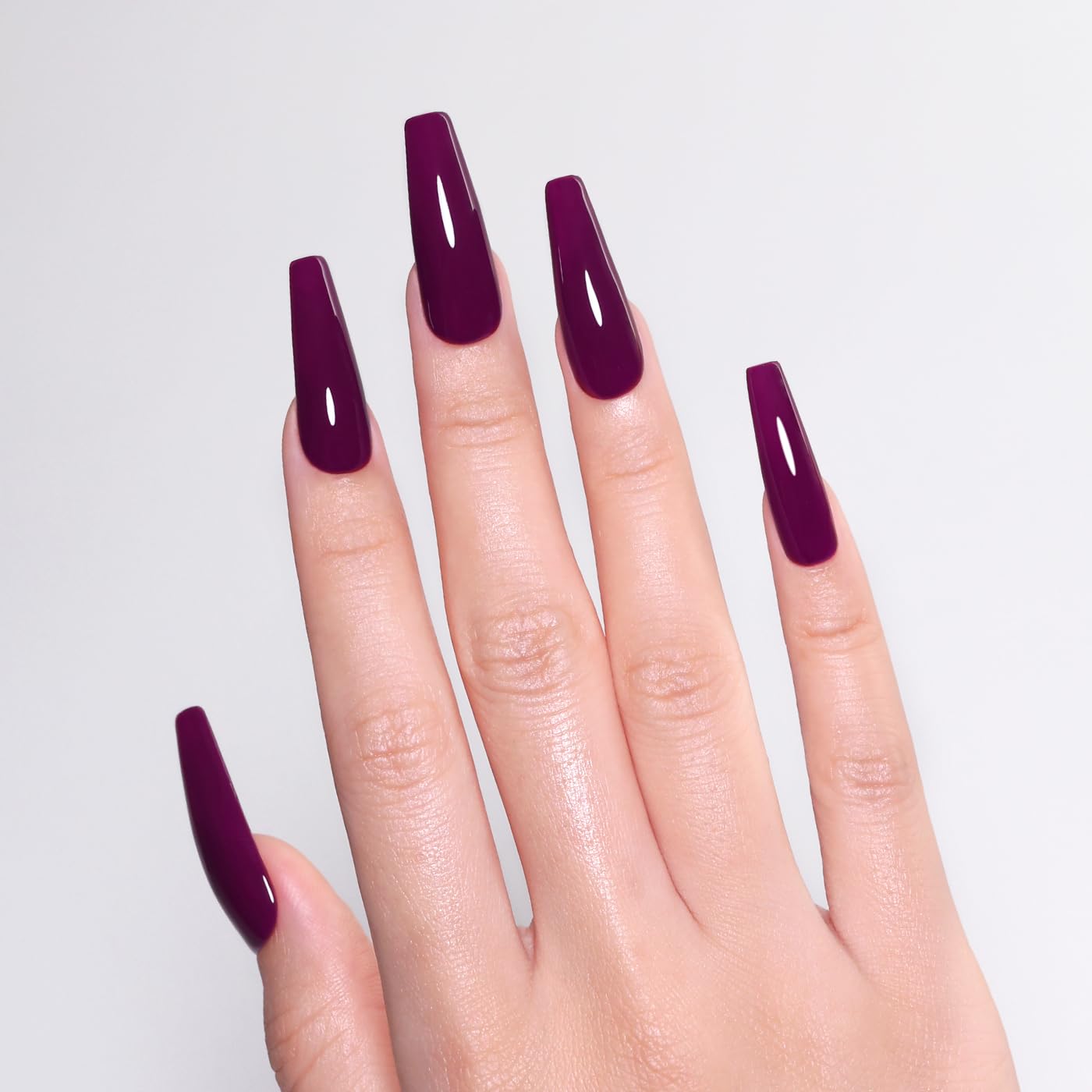 Imtiti Burgundy Gel Nail Polish, Burgundy Red Purple Gel Polish Autumn Winter Soak Off UV LED High Gloss Art Manicure Salon DIY Design 10ML