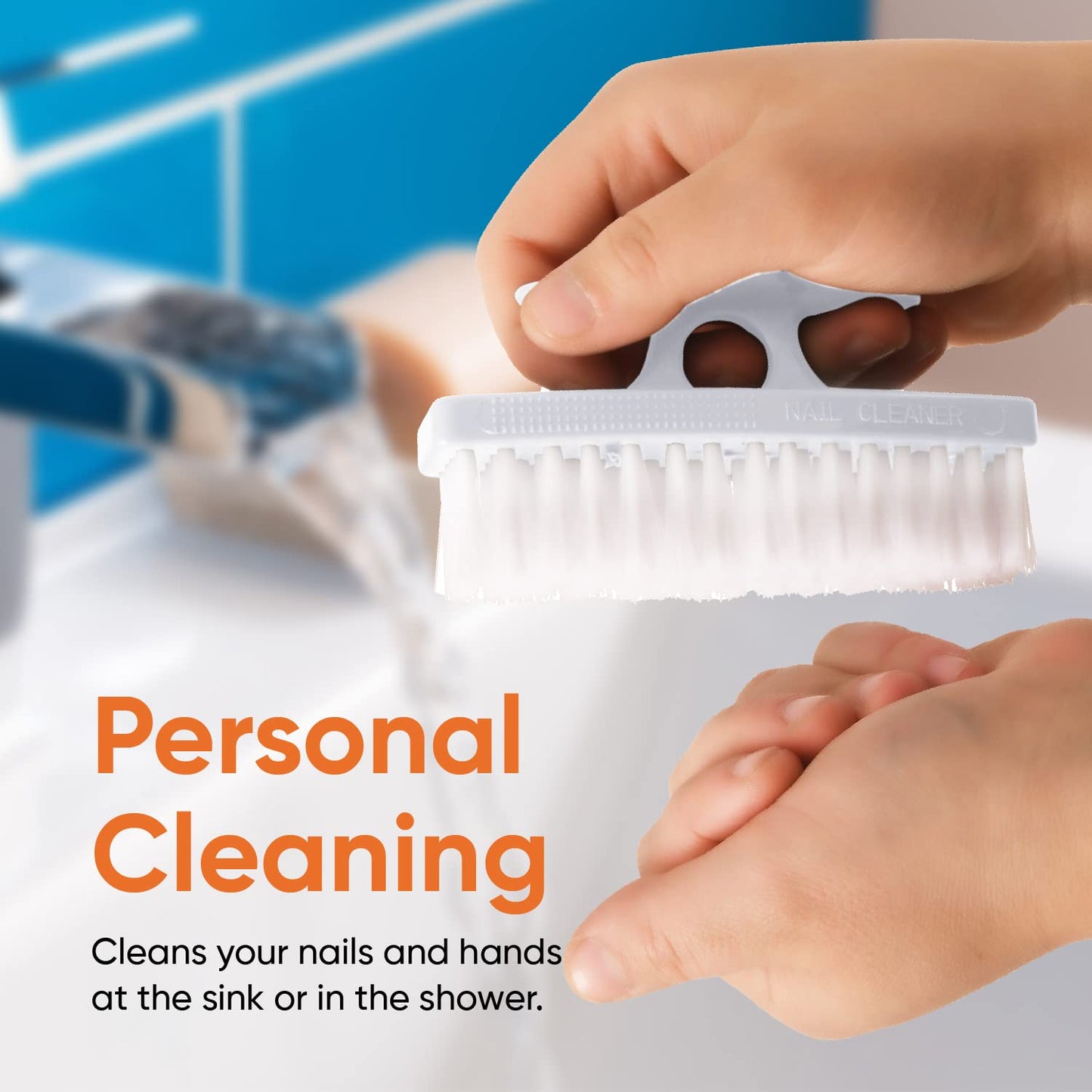 Superio Nail Brush for Cleaning Fingernails, Nail Scrubber Brush, Toe Foot Hands Fingernail Brush Cleaner- Small Scrub Brush- All-Purpose Stiff Cleaning Brush for Home, Kitchen, Work, White