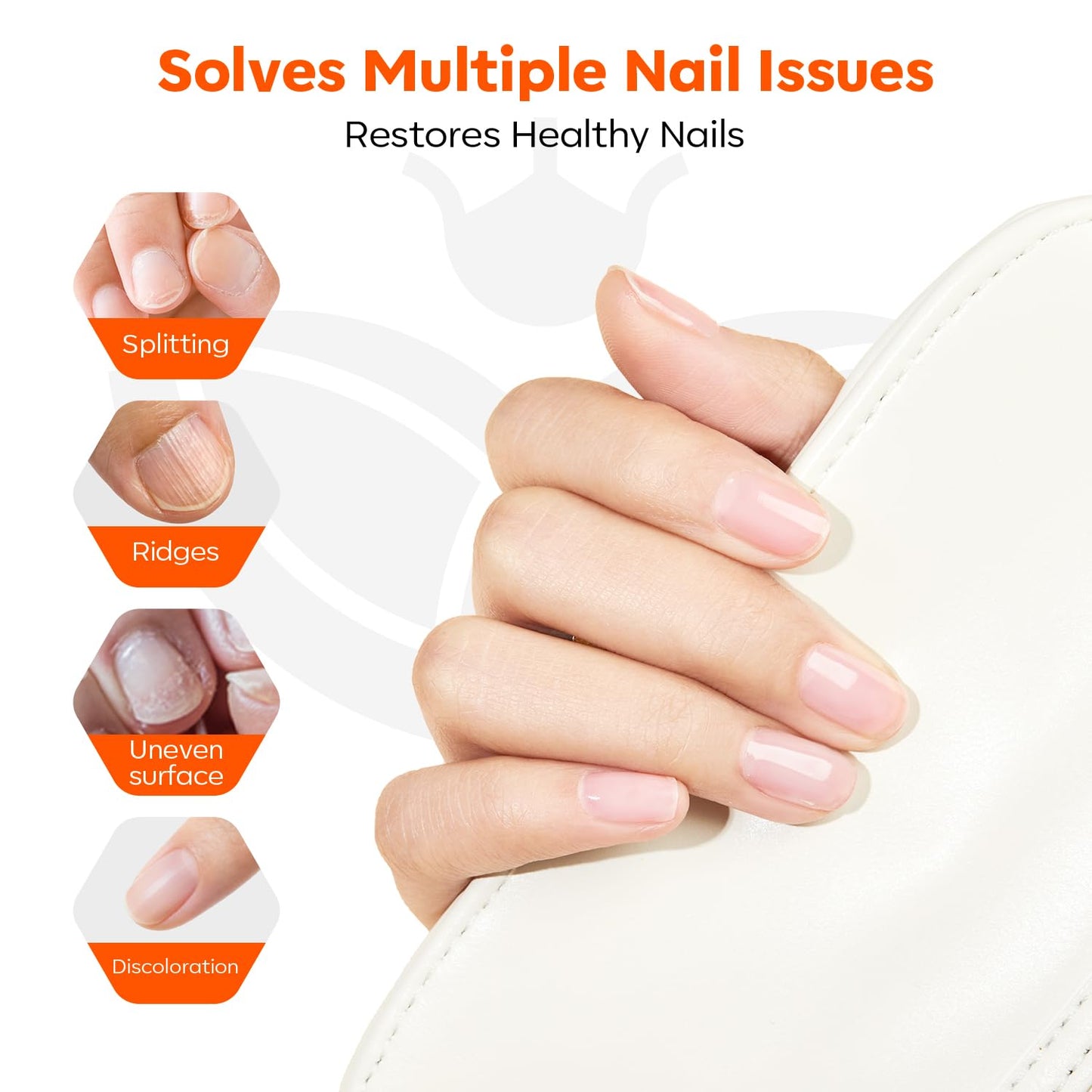 modelones Nail Strengthener and Growth Clear Nail Polish Scented Nail Repair for Damaged Nails Hardener Extra Strong and Growth for Women Nail Care Natural Concealer Foundation 15 Ml 0.5 Fl Oz