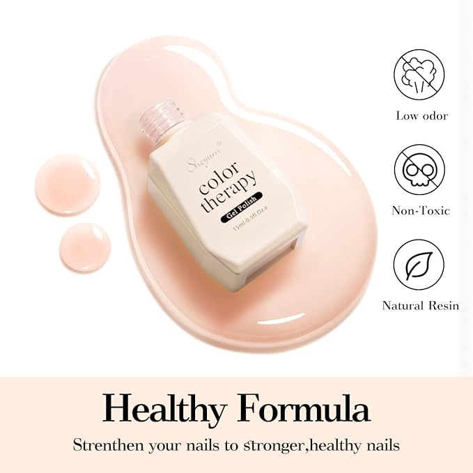 Sheer Jelly Nude Gel Nail Polish 15ml Soak Off UV LED Natural Nail Gel Polish Nail Art French Manicure Salon DIY at Home Curing Required 1 Piece Single Bottle 0.51 Fl.oz X04
