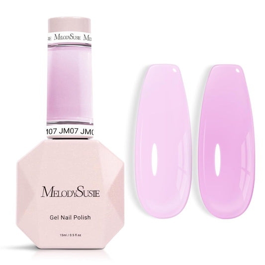 MelodySusie Jeweliver Gel Nail Polish, 0.5Fl Oz Pink Puprle Jelly Gel Polish Sheer Translucent Nude Soak Off UV LED Light Cure Spring Summer Colors Manicure Nail Art DIY at Home JM07