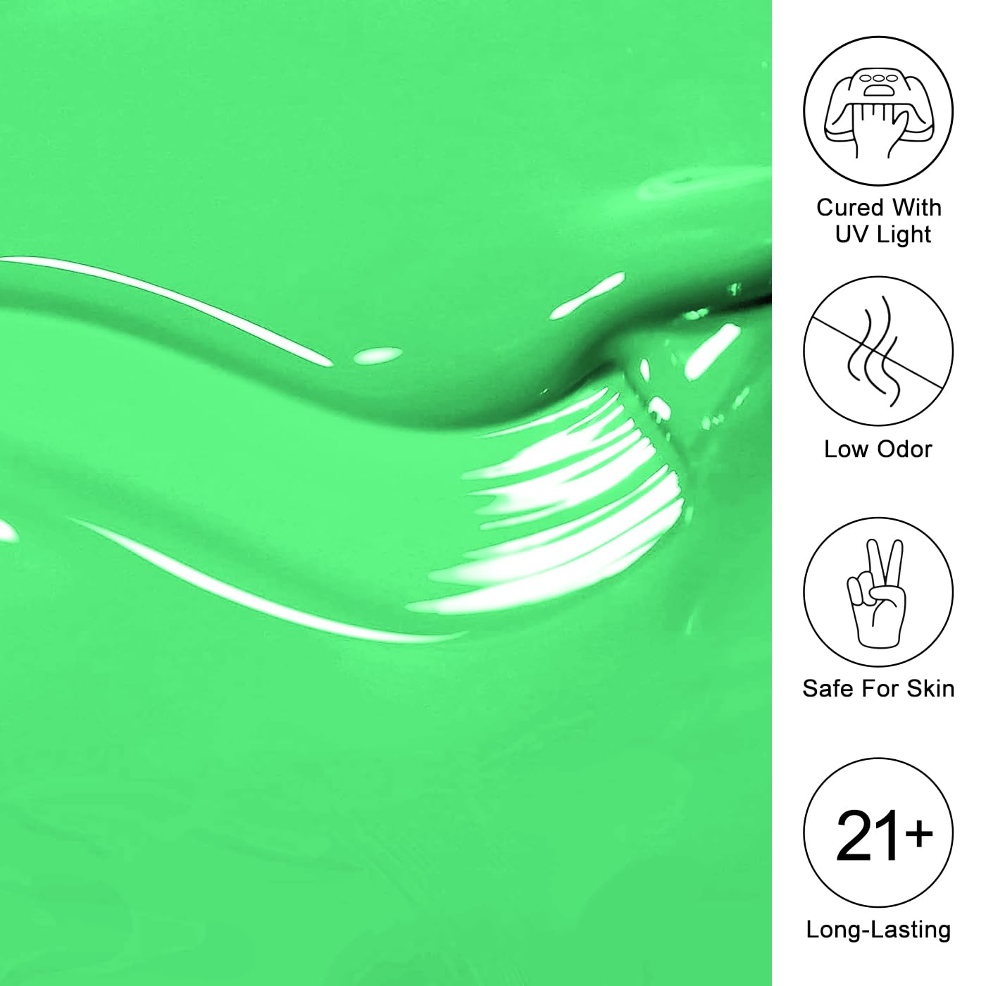 Imtiti Green Gel Nail Polish, Pastel Green Gel Polish High Gloss Soak Off UV LED Spring Summer Art Manicure Salon DIY Design 10ML