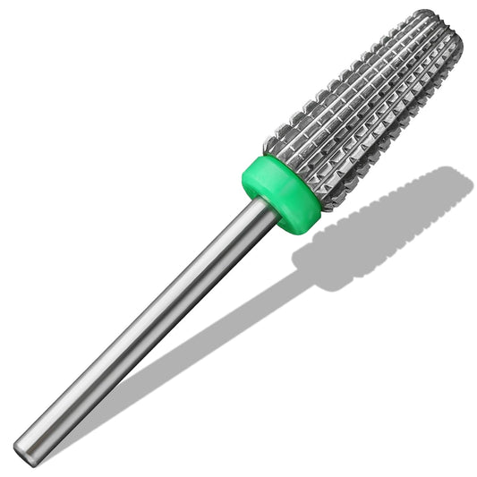5 in 1 Nail Drill Bits, 3/32'' Professional Carbide Tungsten Multi-function Bits, Suitable for Manicure Pedicure Cuticle Gel Polishing, Technicians Bits (Coarse - C, Silver)
