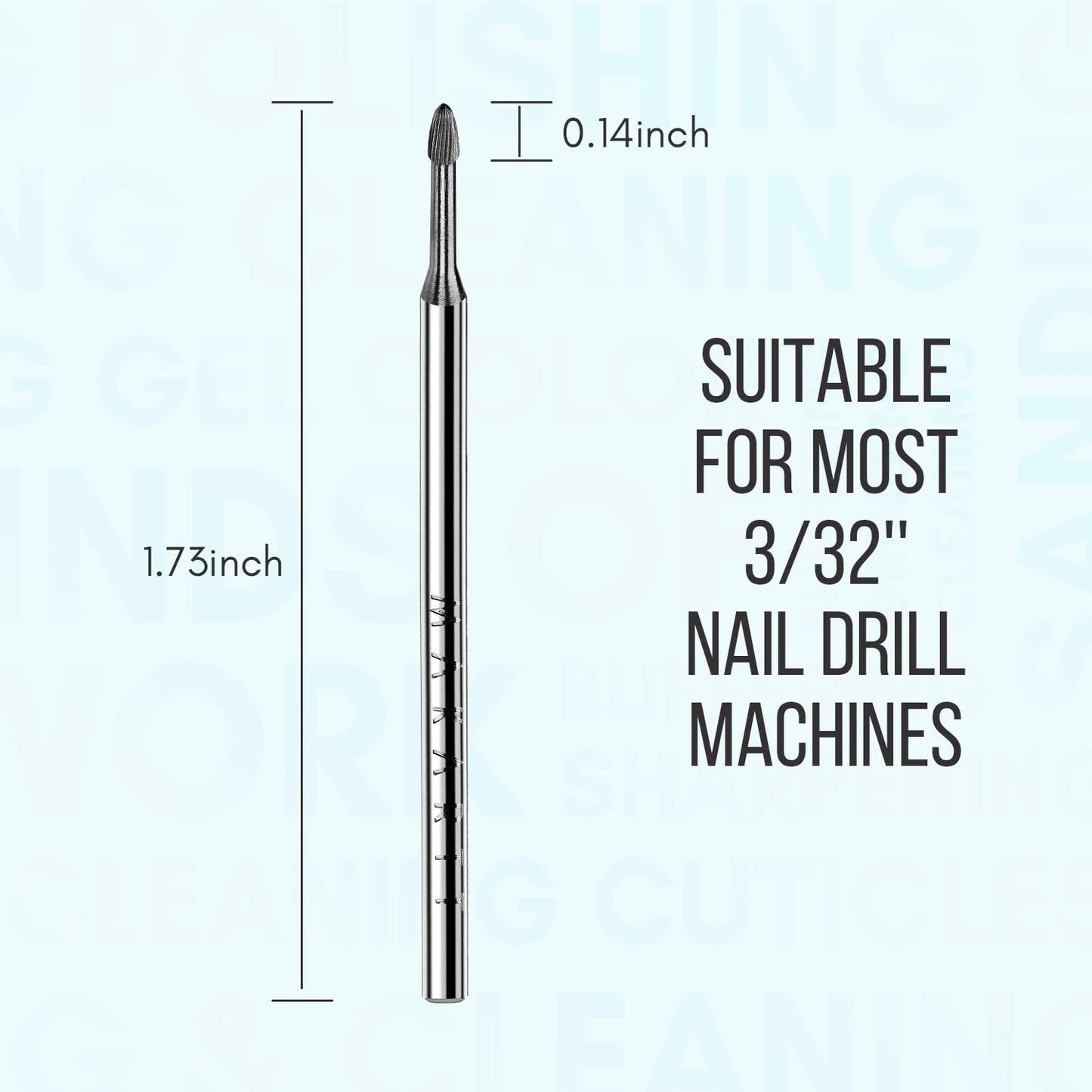 Makartt Nail Drill Bits:3/32" Safety Tungsten Carbide Cuticle Remover Drill Bit Professional Under Nail Cleaner Dead Skin Prepare for Electric Nails File Machine,Manicure Salon Supply