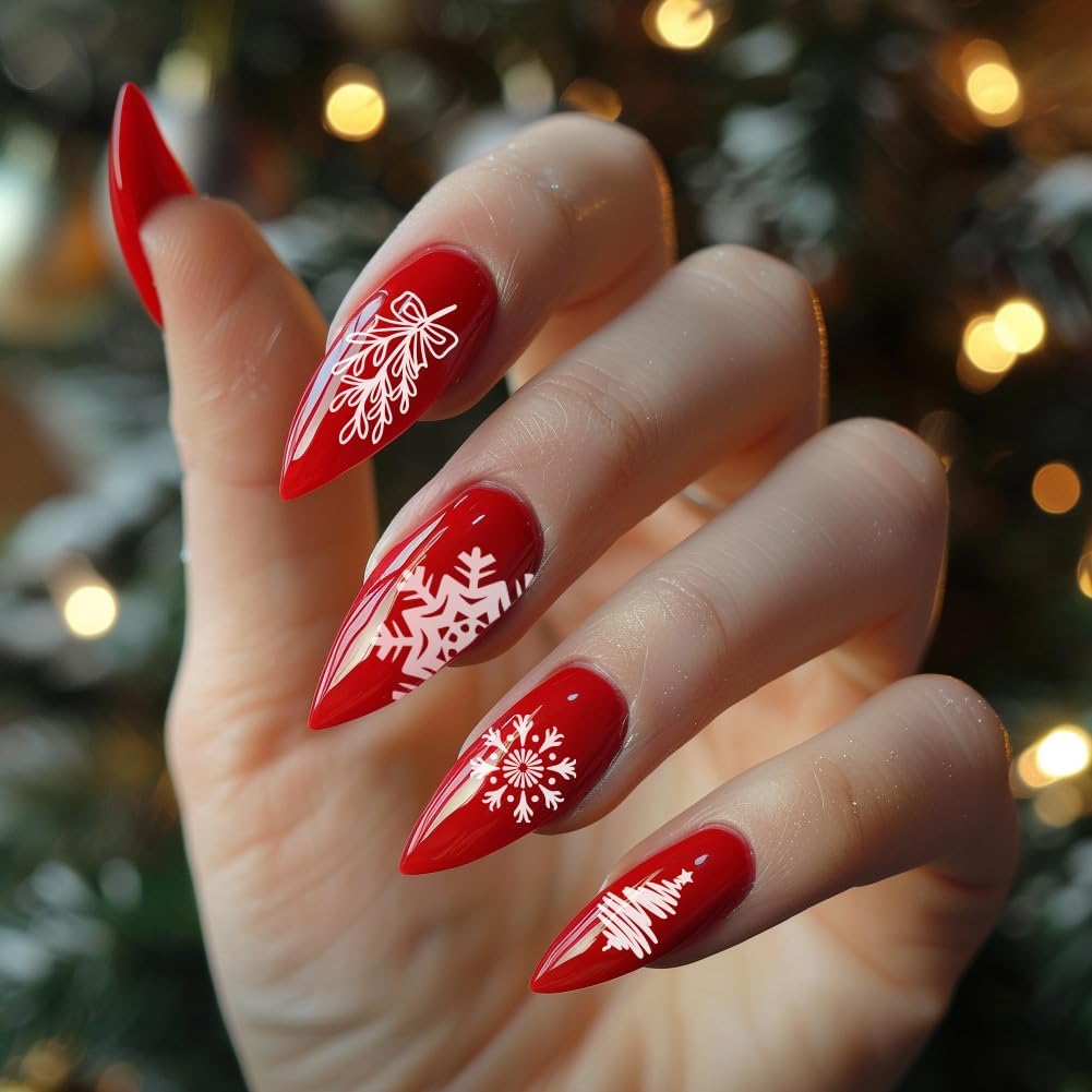PH PandaHall Christmas Nail Art Plates 3pcs Nail Stamping Plate Winter Snowflake Santa Tree Bell Snowman Image Plate Nails Art Design Stamp Kit for DIY Nails Art Templates Reusable Template Design