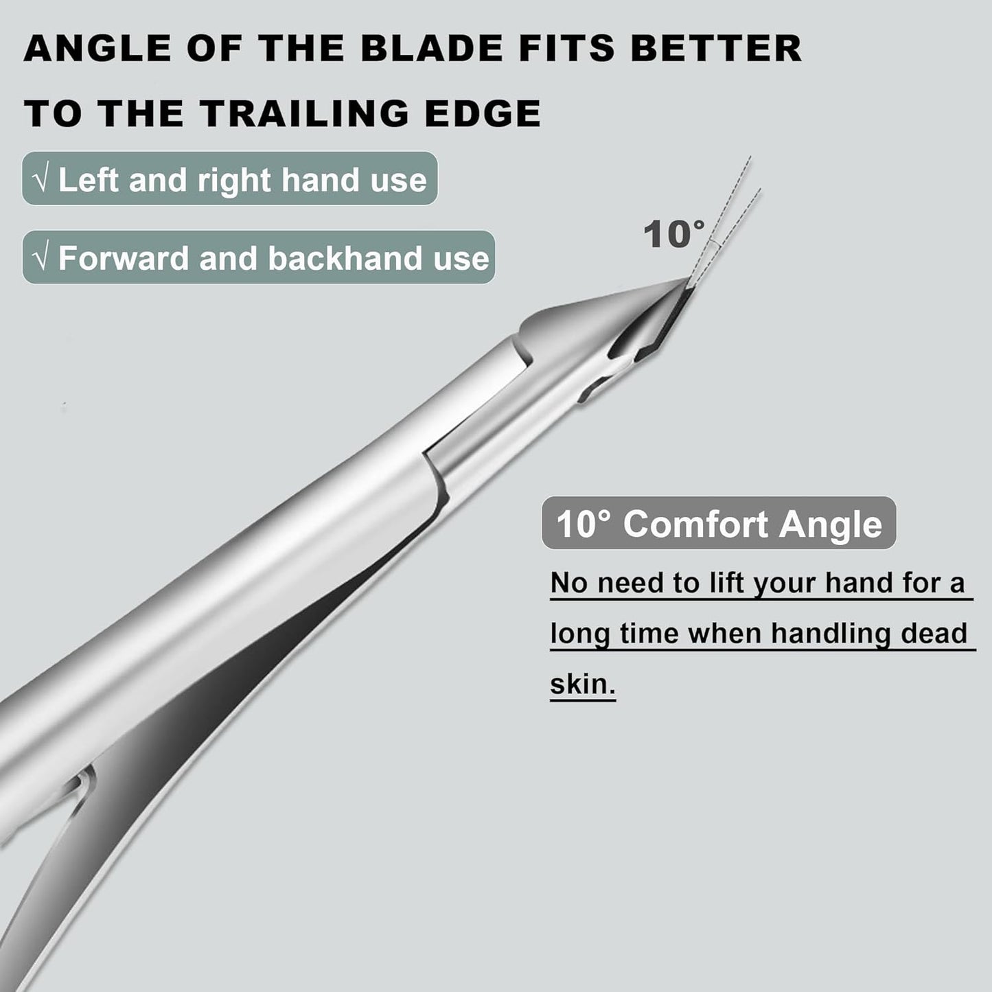 Cuticle Nippers, Professional Accurate Fast Sharp Small Jaw Cuticle Cutters, Nail Cuticle Cutting Pliers, Nail Dead Skin Remover Tool,Stainless Steel Cuticle Trimmer, Silver, Jaw 3mm