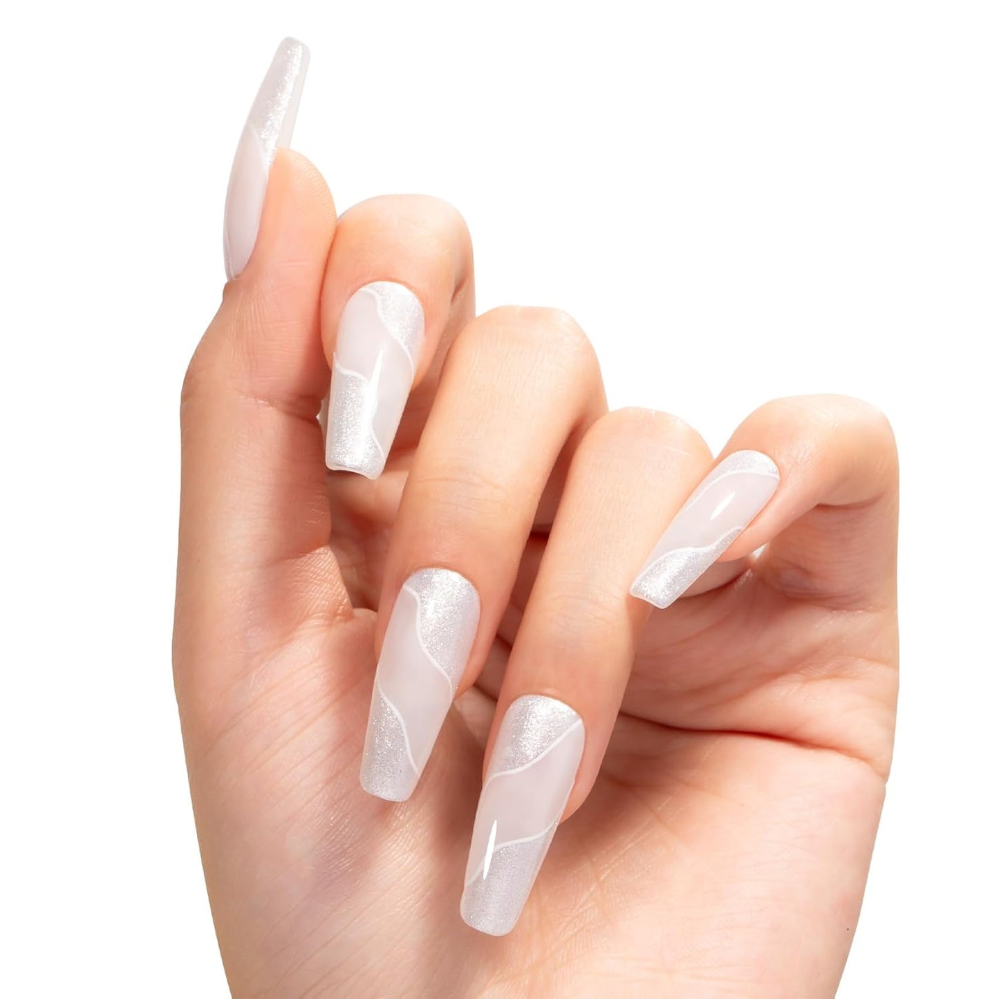 MAYCHAO 15ML Mermaid White Gel Nail Polish 1Pc White Silver Shimmer Gel Polish Soak Off UV LED Nail Polish Nail Art Starter Manicure Salon DIY at Home, 0.5 OZ