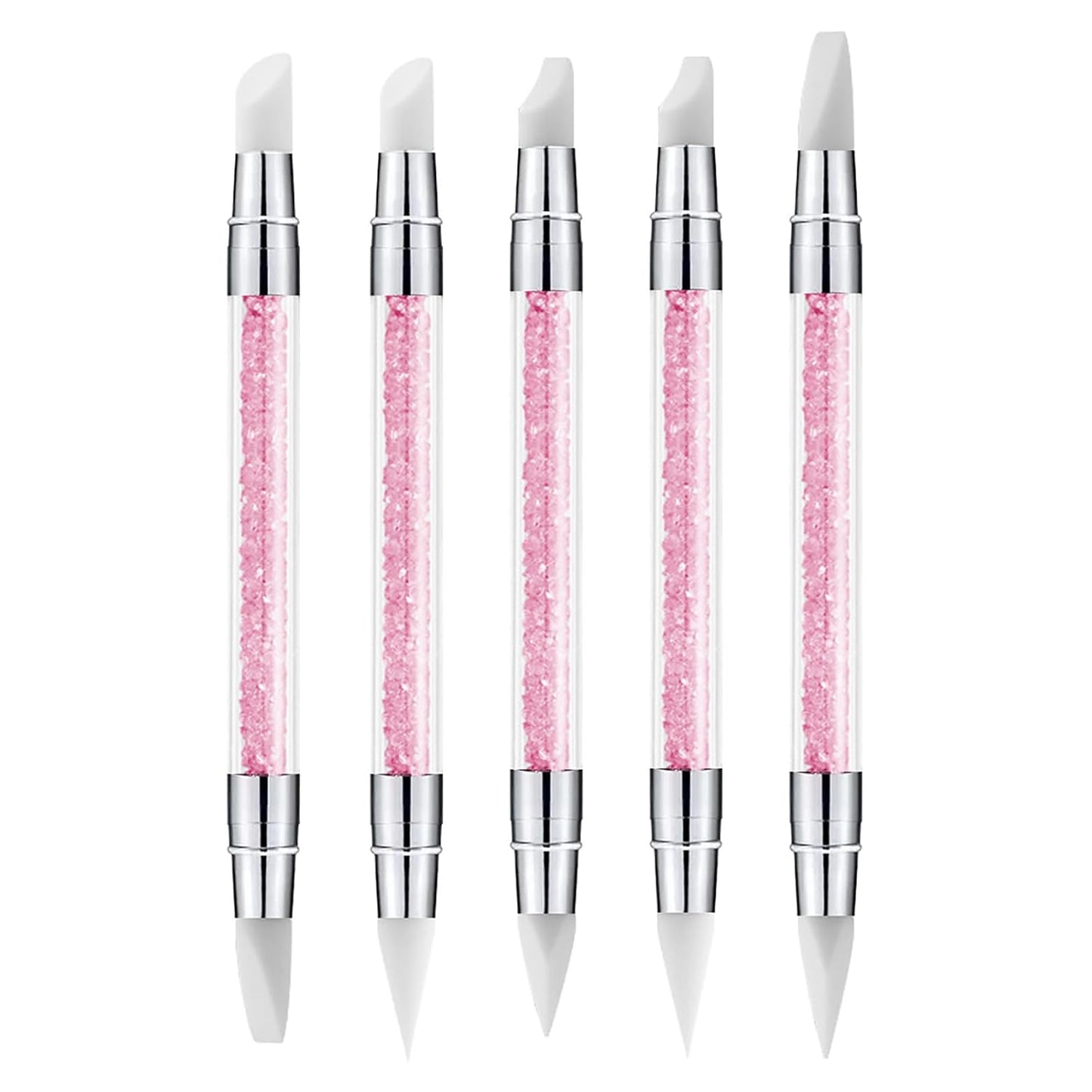 5pcs Nail Sculpture Pen Dual Tipped Nail Art Sculpture Pen, Nail Art Tools for Home Salon for Design Nail Carving Drawing Shaping Effect DIY Gel Manicure Tools (WHITE)