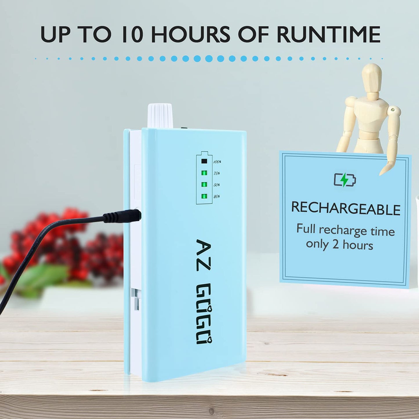 Cordless Nail Drill, AZ GOGO 30000RPM Rechargeable Portable Electric Nail Drill Machine for Gel Acrylic Nails - Efile Manicure/Pedicure Kit (Blue with EVA Bag)
