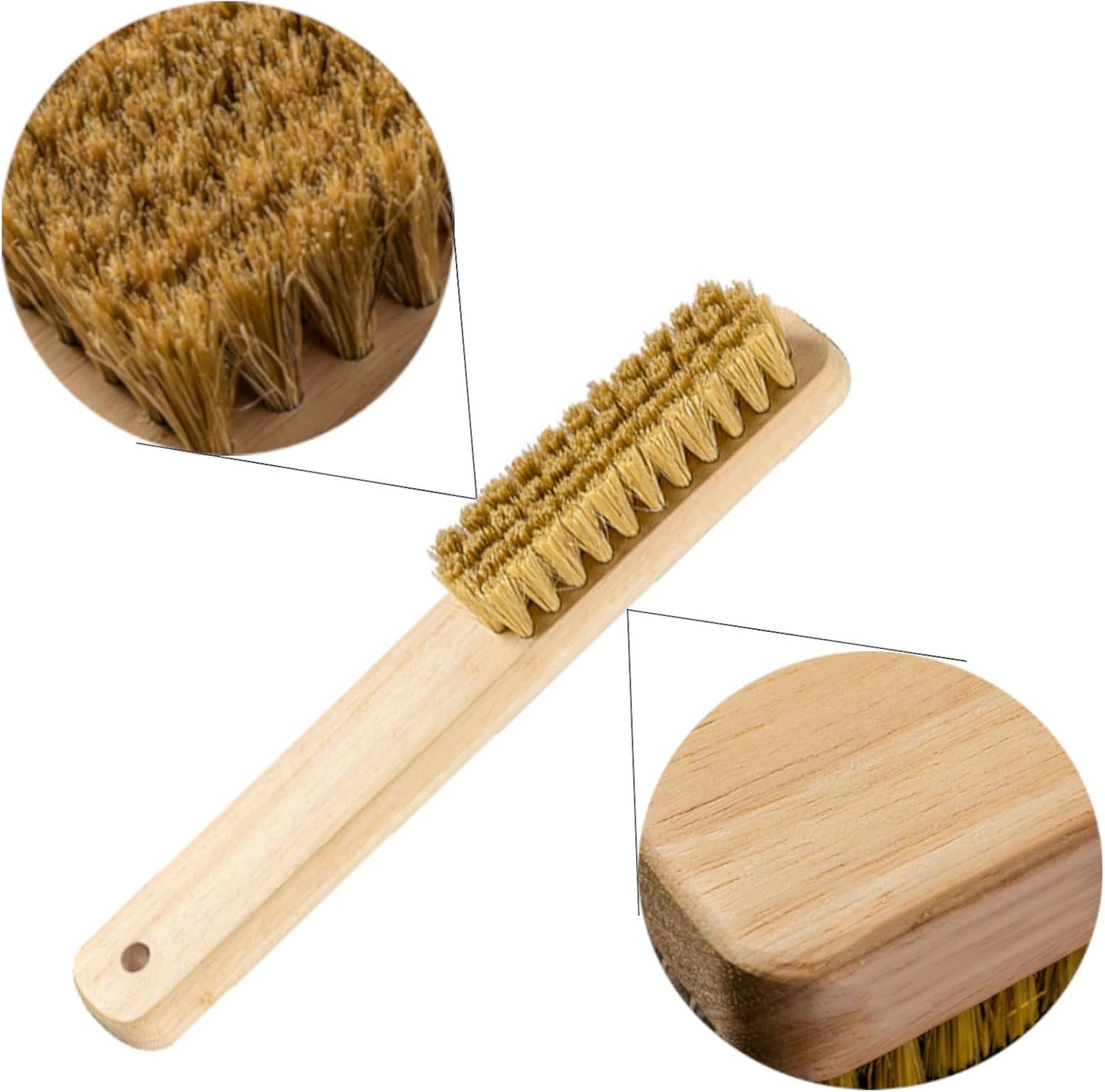 6 Pack Long Handle Grip Nail Brush, Wooden Two-Sided Hand Fingernail Scrub Cleaning Brushes for Toes and Nails Cleaner, Pedicure Scrubbing Tool Kit for Men and Women