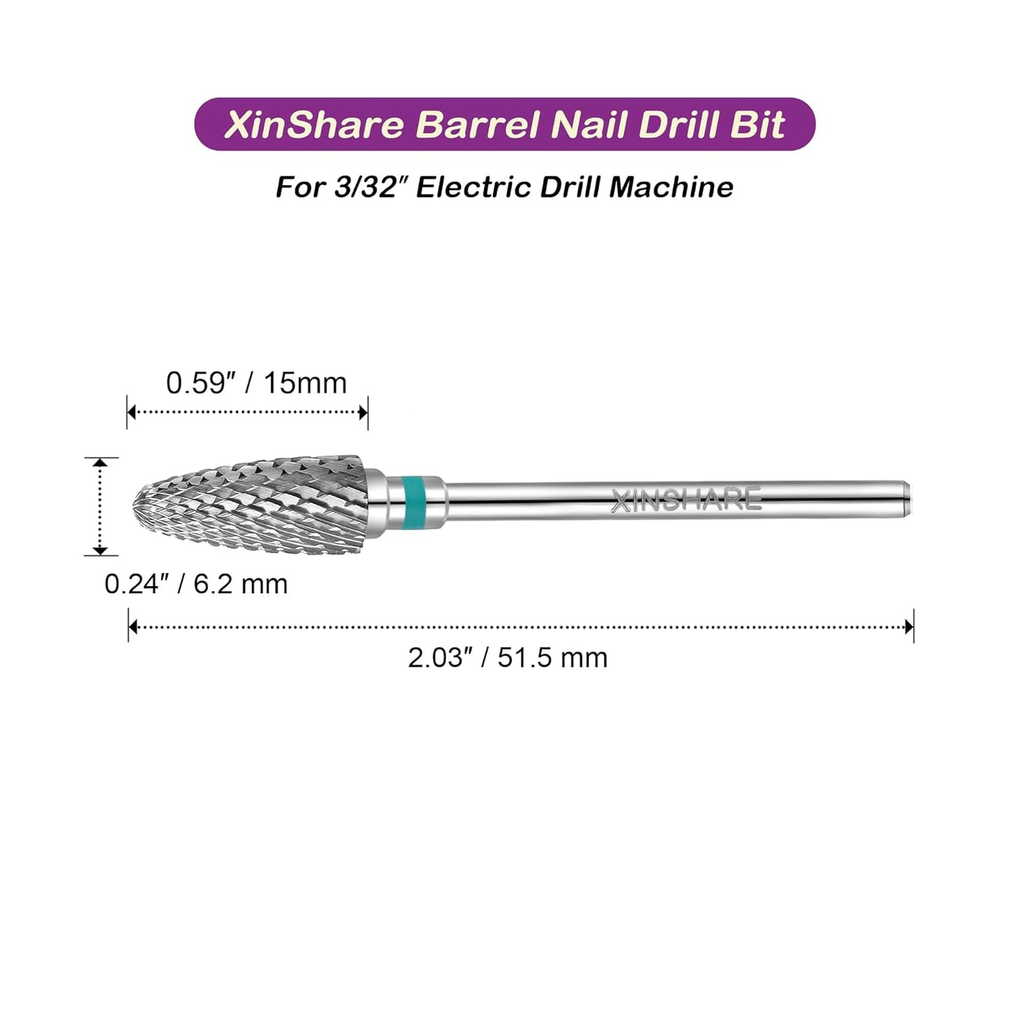 Nail Drill Bits 3/32" Carbide Professional Safety Tungsten Nail File Cone Drill Bit for Acrylic Nail Gel Cuticle cleaner Manicure Pedicure Nail Polishing, Beginner Salon, Coarse