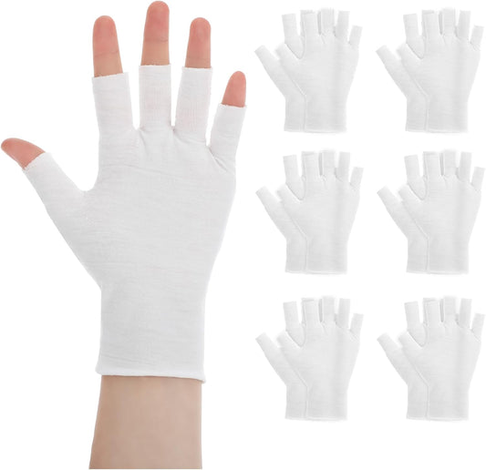 7 Pairs White 100% Cotton Gloves, Moisturizing Gloves for Dry Hands & Overnight Care, Breathable Moisturizing Night Glove for Women & Men