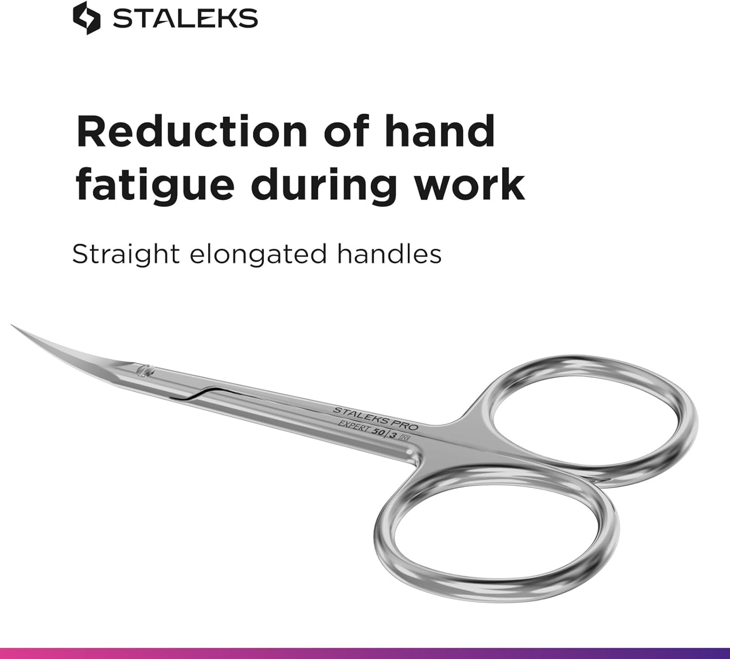 STALEKS Pro Expert 50 Type 3 Cuticle Scissors – Premium Quality Manicure Scissors – Stainless Steel Curved Scissors for Cuticles – Long Lasting Beauty Scissors for Cuticle Nail Care