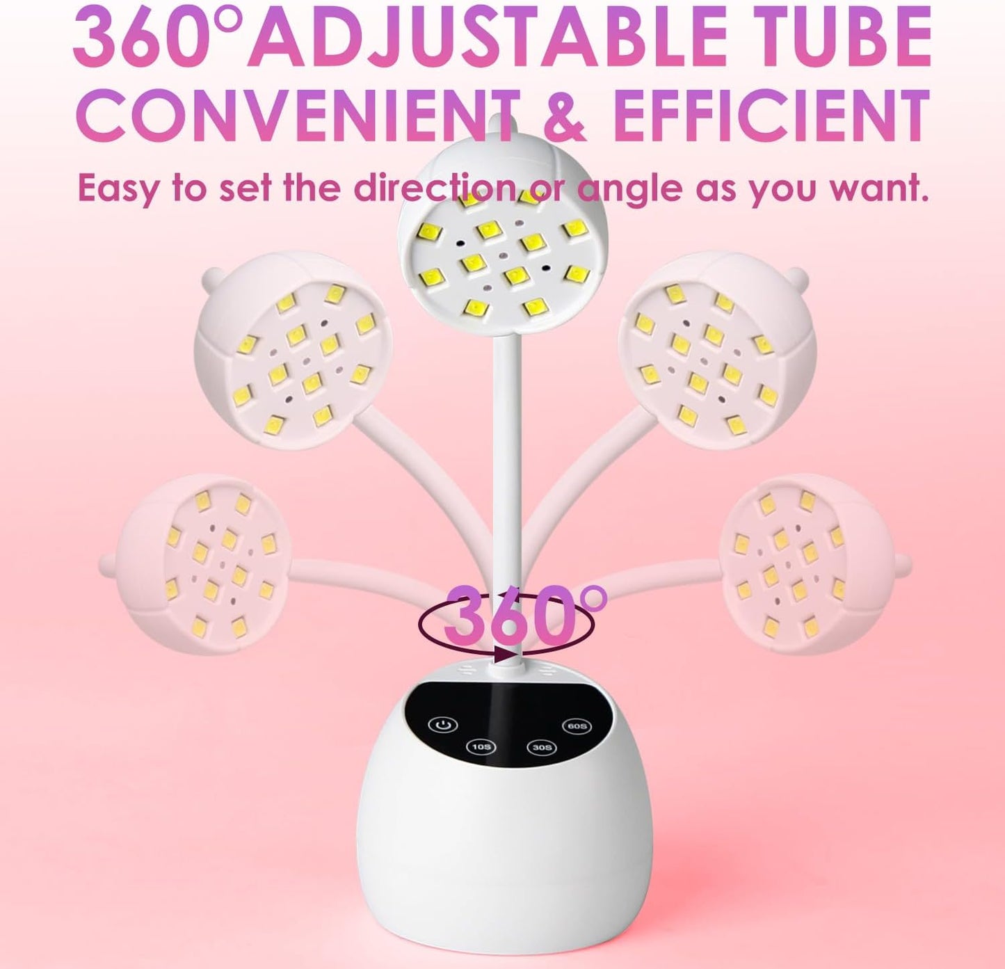 UV Nail Lamp for Gel Nails, 36W UV Nail Light Gooseneck Rechargeable with 4 Time Setting & Smart Auto Sensor for Nail Salon Home Use Lamp
