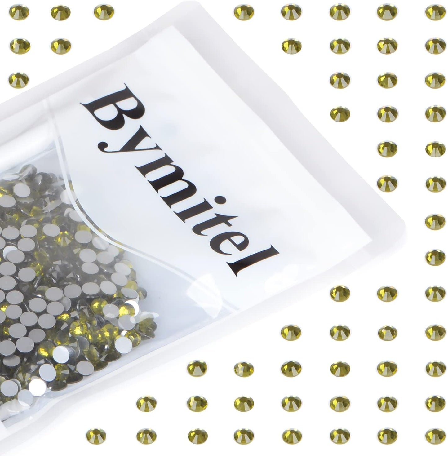 1440PCS Art Nail Rhinestones Non Hotfix Glue Fix Round Crystals Glass Flatback for DIY Jewelry Making with one Picking Pen (ss20 1440pcs, Olivine)