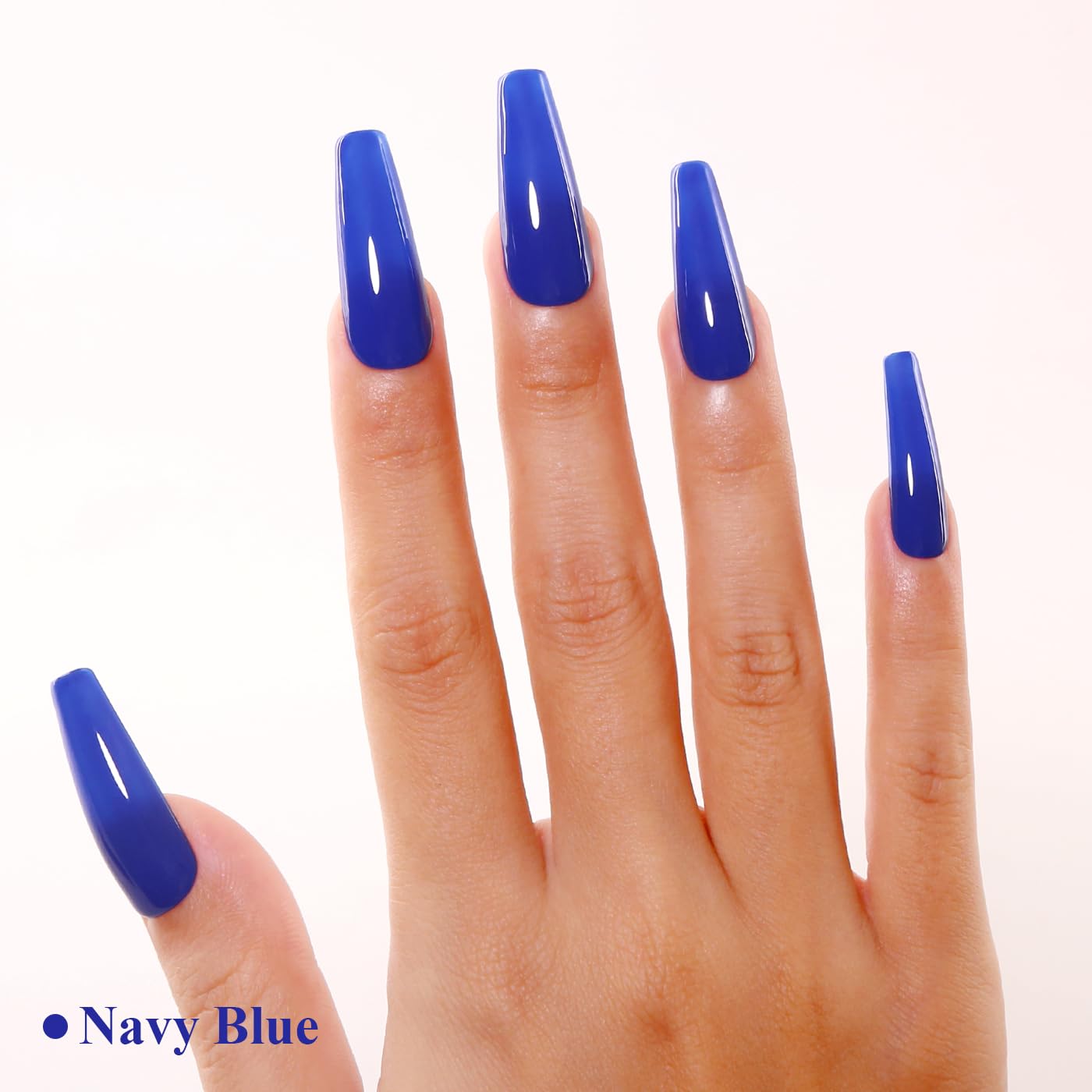 Imtiti Blue Gel Nail Polish, Navy Blue Gel Polish High Gloss Soak Off UV LED Nail Gel Polish Autumn Winter Gel Polish Nail Art Manicure Salon DIY Design Gel Nail Kit 10ML