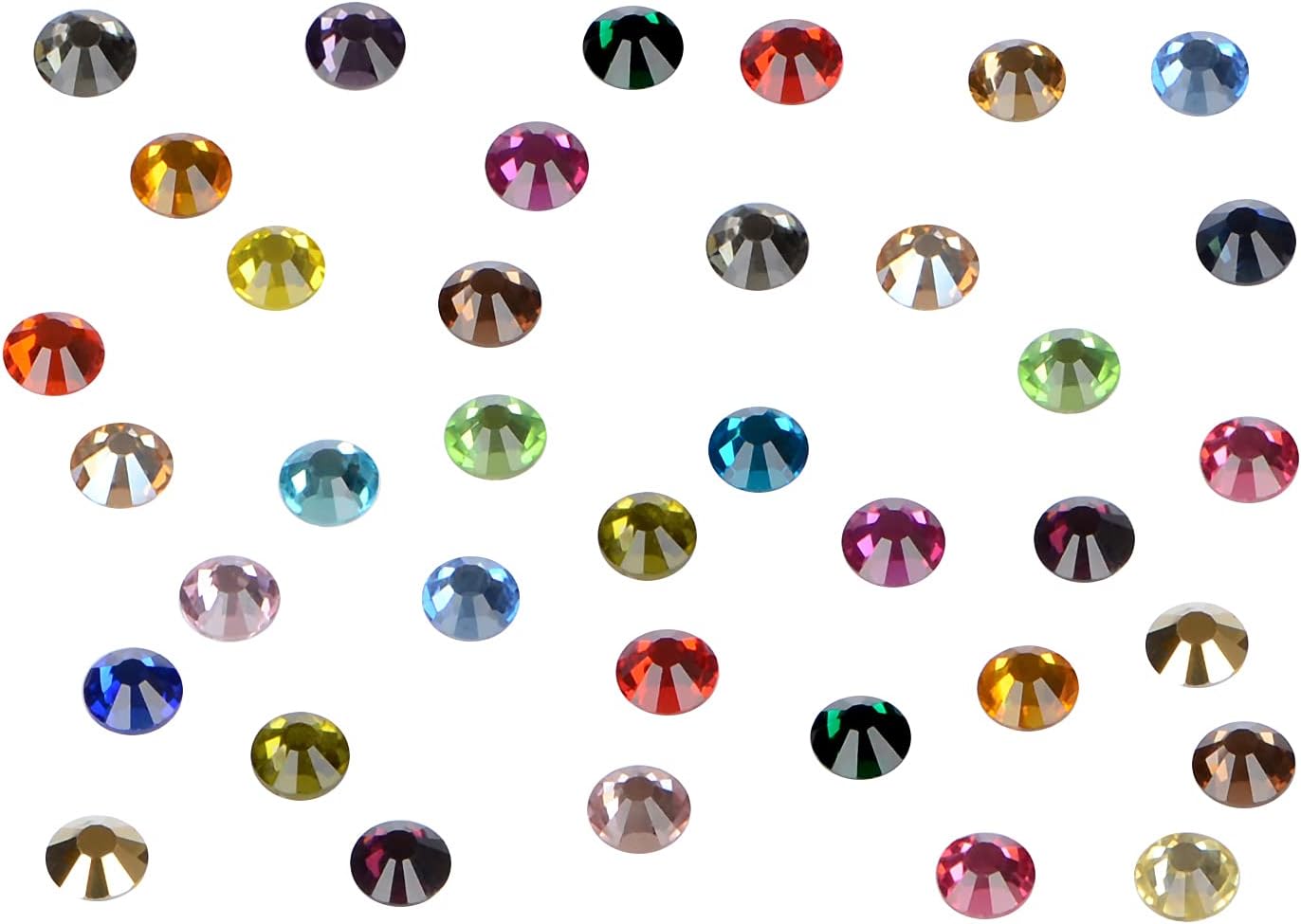 1440PCS Art Nail Rhinestones Non Hotfix Glue Fix Round Crystals Glass Flatback for DIY Jewelry Making with one Picking Pen (ss12 1440pcs, Mix)