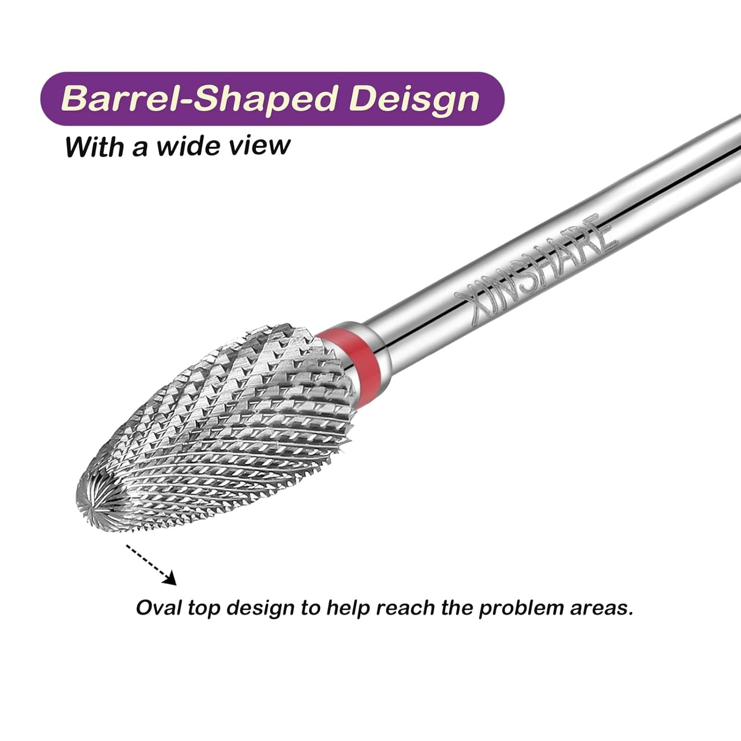 Nail Drill Bits 3/32" Carbide Professional Safety Tungsten Nail File Cone Drill Bit for Acrylic Nail Gel Cuticle cleaner Manicure Pedicure Nail Polishing, Beginner Salon,Fine