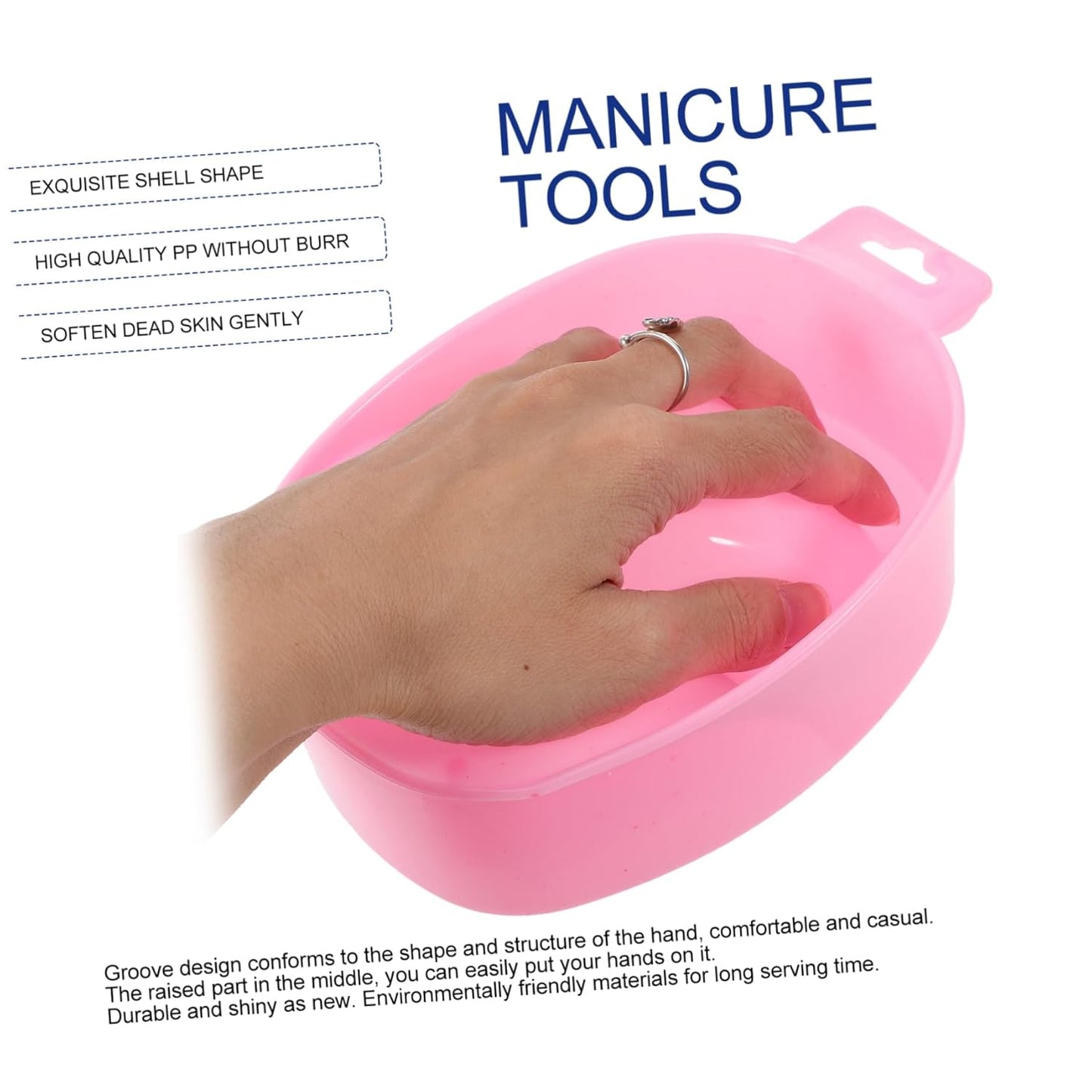 MERRYHAPY Single Layer Soaking Bowl Manicure Hand Soaking Bowl for Nail Removal and Care Tools