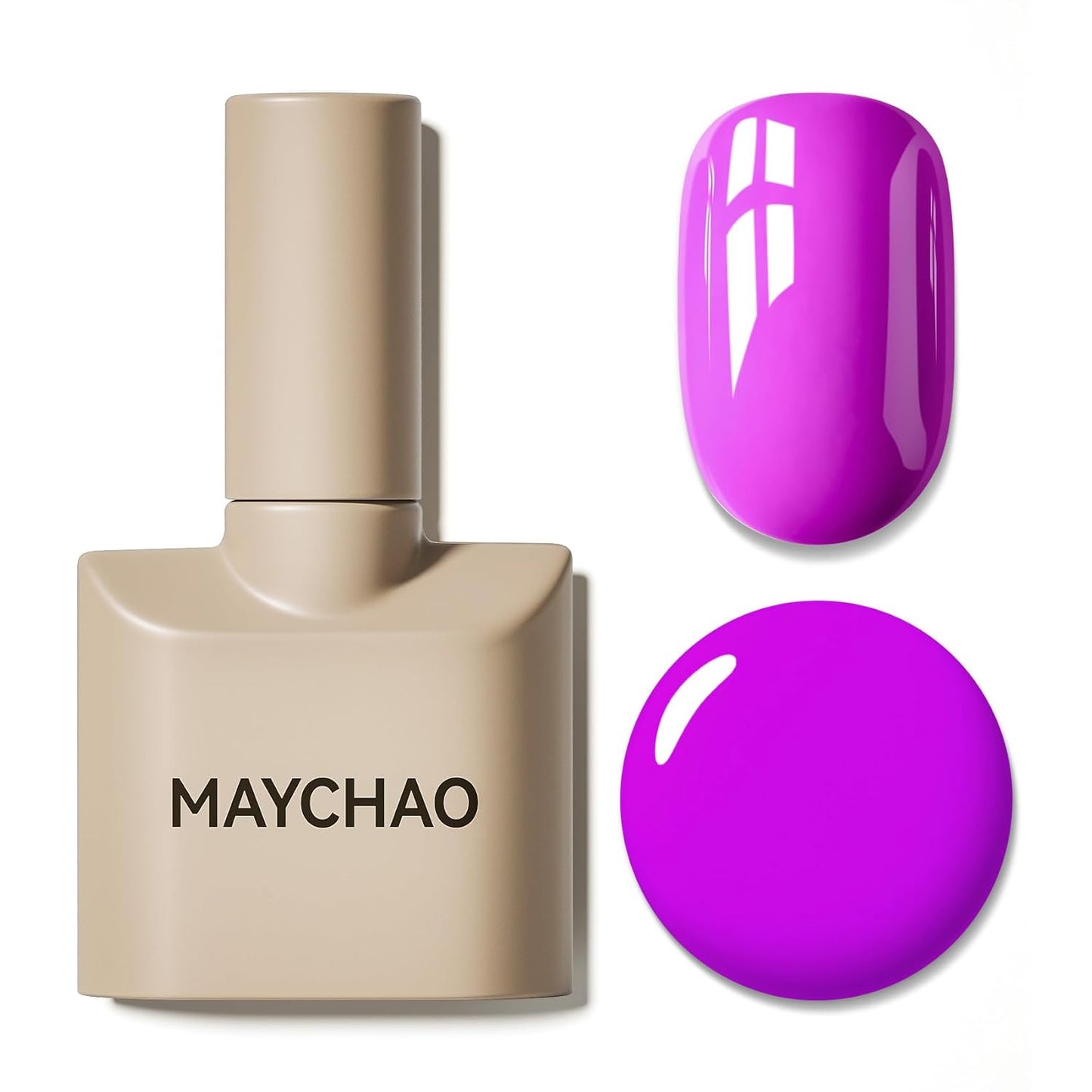 MAYCHAO 15ML Purple Gel Nail Polish 1Pc Bright Pink Purple Green Gel Polish Soak Off UV LED Nail Polish Nail Art Starter Manicure Salon DIY at Home, 0.5 OZ