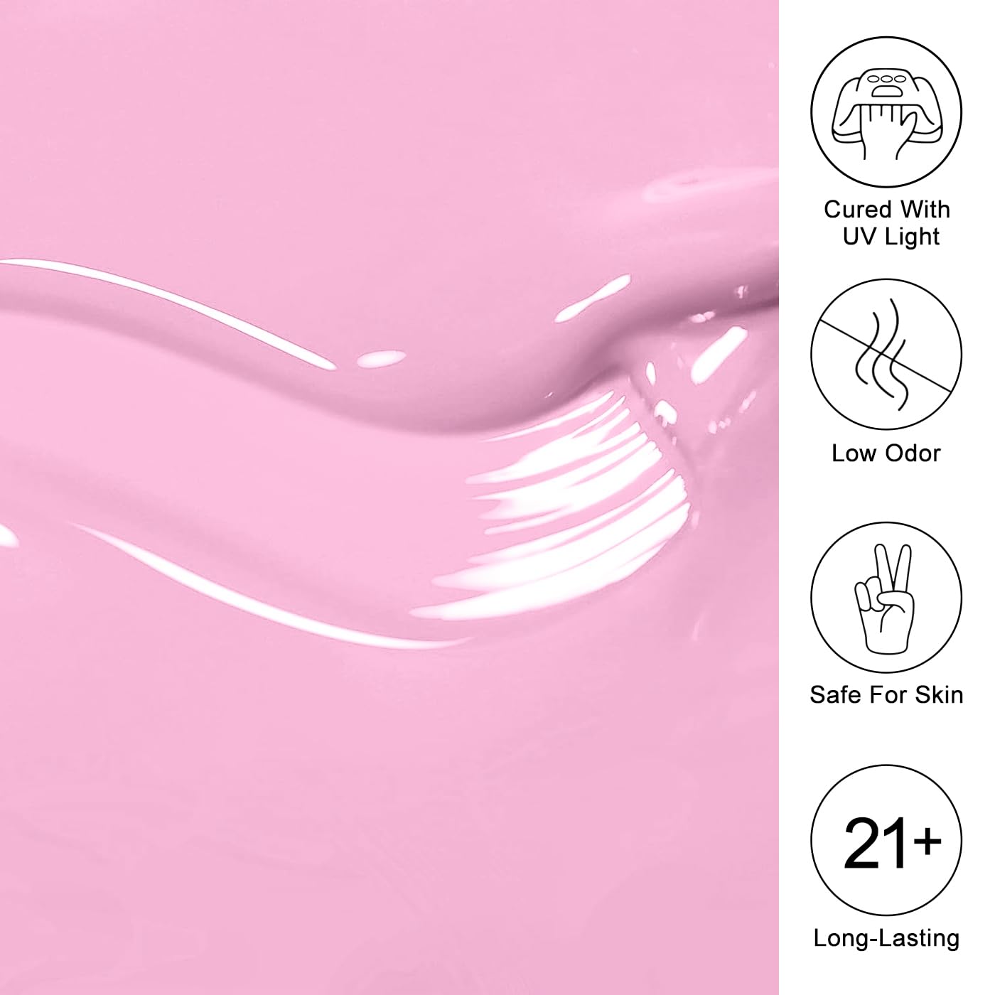 Imtiti Pink Gel Nail Polish, Baby Pink Gel Polish High Gloss Soak Off UV LED Spring Summer Art Manicure Salon DIY Design 10ML