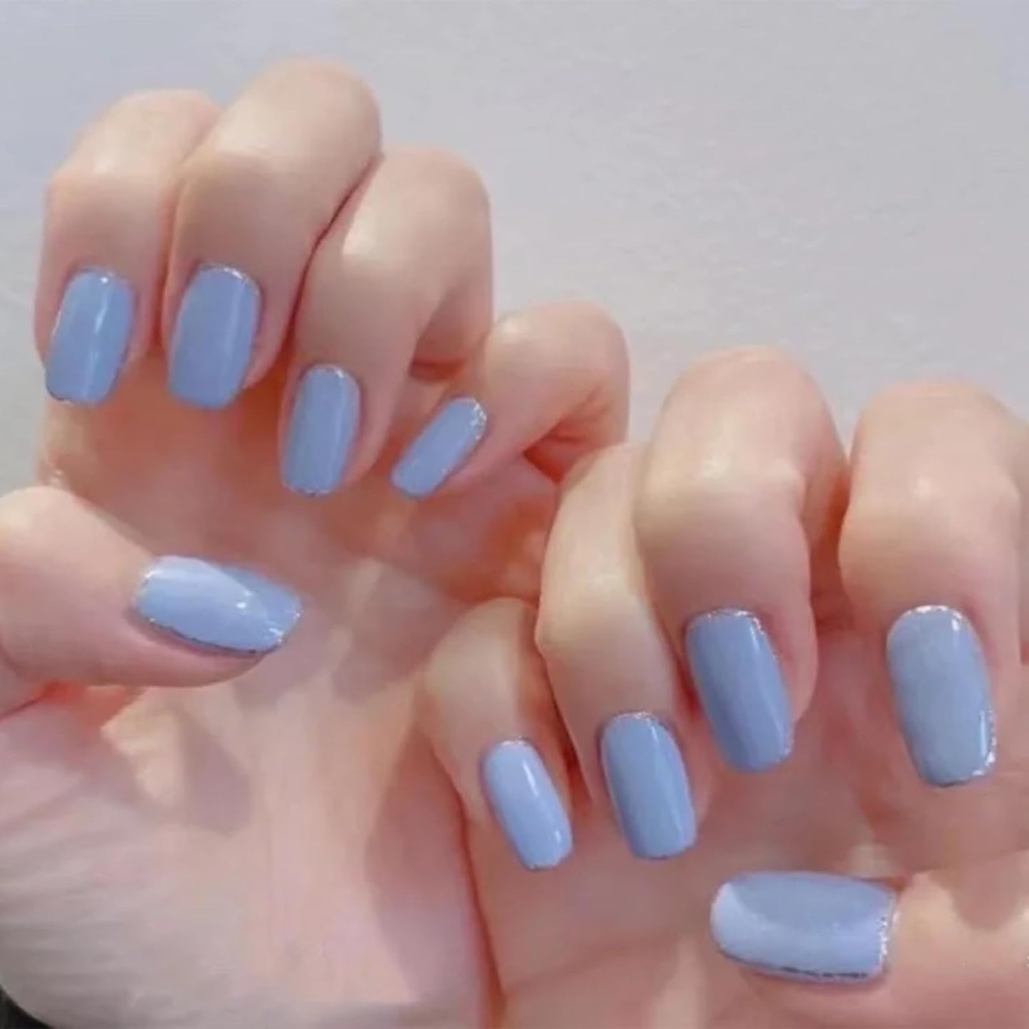 COSMOO Grey Blue Quick Dry Nail Polish, Vegan Chip-Resistant Long-Lasting Nail Lacquer for Nail Art Varnish, 0.34 fl oz (Grey blue)