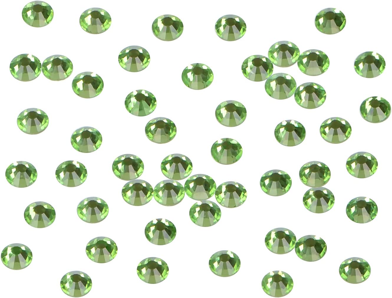 1440PCS Art Nail Rhinestones Non Hotfix Glue Fix Round Crystals Glass Flatback for DIY Jewelry Making with one Picking Pen (ss12 1440pcs, Peridot)