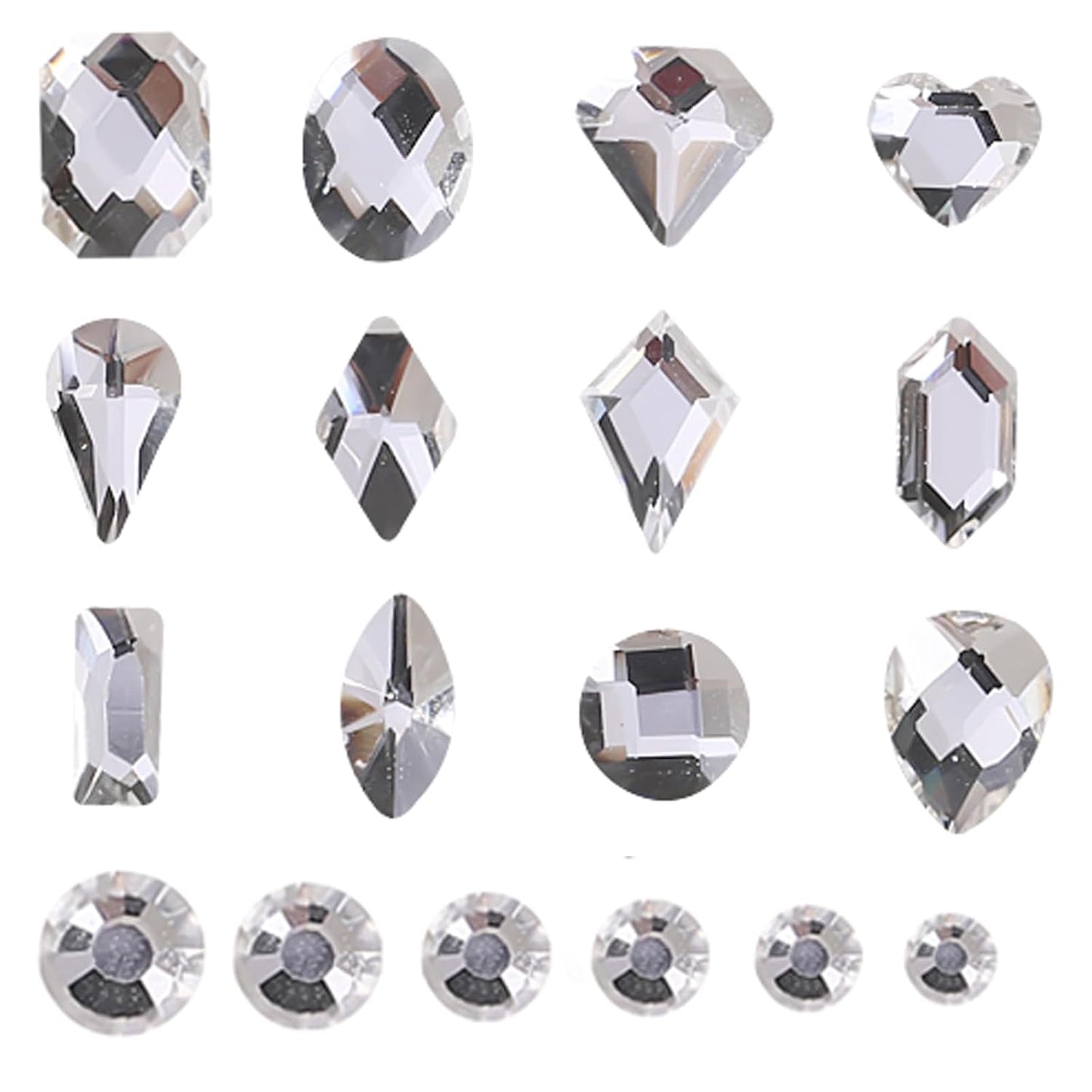 3120 White Diamond Nail Rhinestones, HOINCO Crystal Nail Rhinestones, 3D Mixed Size Crystal AB Flat Bottom Gemstone for Nail Art DIY Craft Decoration with Crayon Tweezers