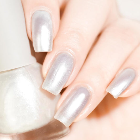 COSMOO Pearl Nail Polish, 10ml Quick Dry Nail Lacquer, Super Lustrous Nail Enamel Polish, Shimmer Iridescent Ultrachrome Art Varnish, 0.34 fl oz (Pearl)