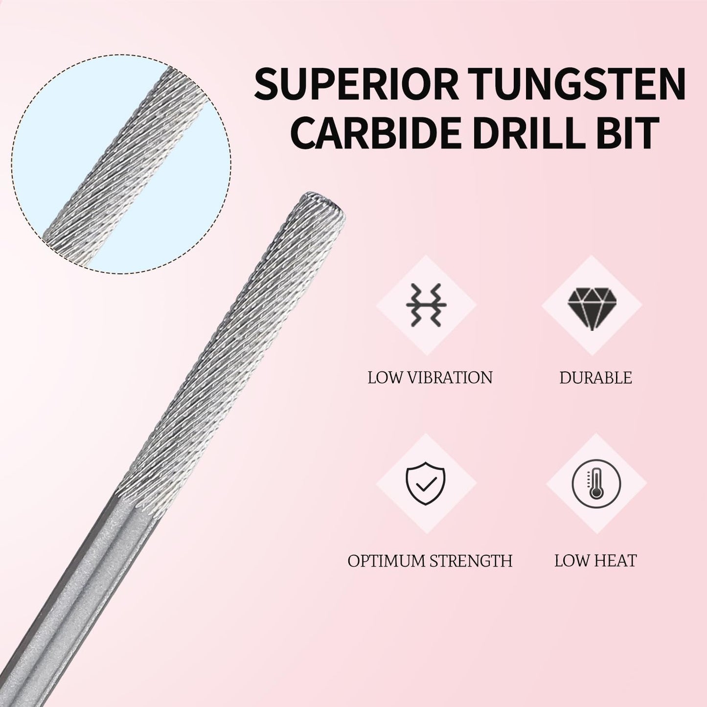 Nail Drill Bit Professional Safety Carbide Nature Nail Buffer Drill Bit 3/32” Cuticle Dead Skin Remover,Nail Prepare Bit Nail Bed File Manicure Two Way Rotate for Home Salon,3XF-Flat