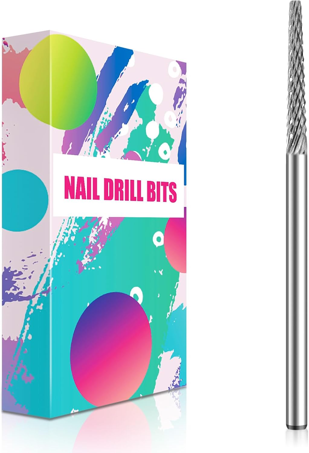 Cuticle Bit for Nail Drill 3/32'', Safety Carbide Cuticle Cleaner Bit for Dead Skin Cleaning Nail Prepare, Trimmer, Two Way Rotate, Small Cone Nail Drill Bit, Manicure Salon Experienced (Sliver, Fine)