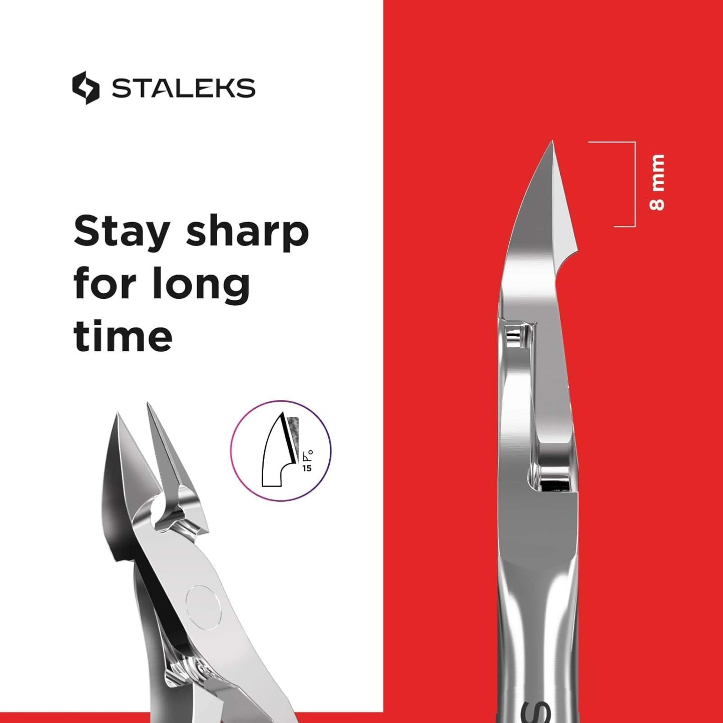 Staleks CLASSIC 10 Cuticle Nippers – 11 mm Blades – Stainless Steel – Comfortable Grip – For Home Manicure and Pedicure