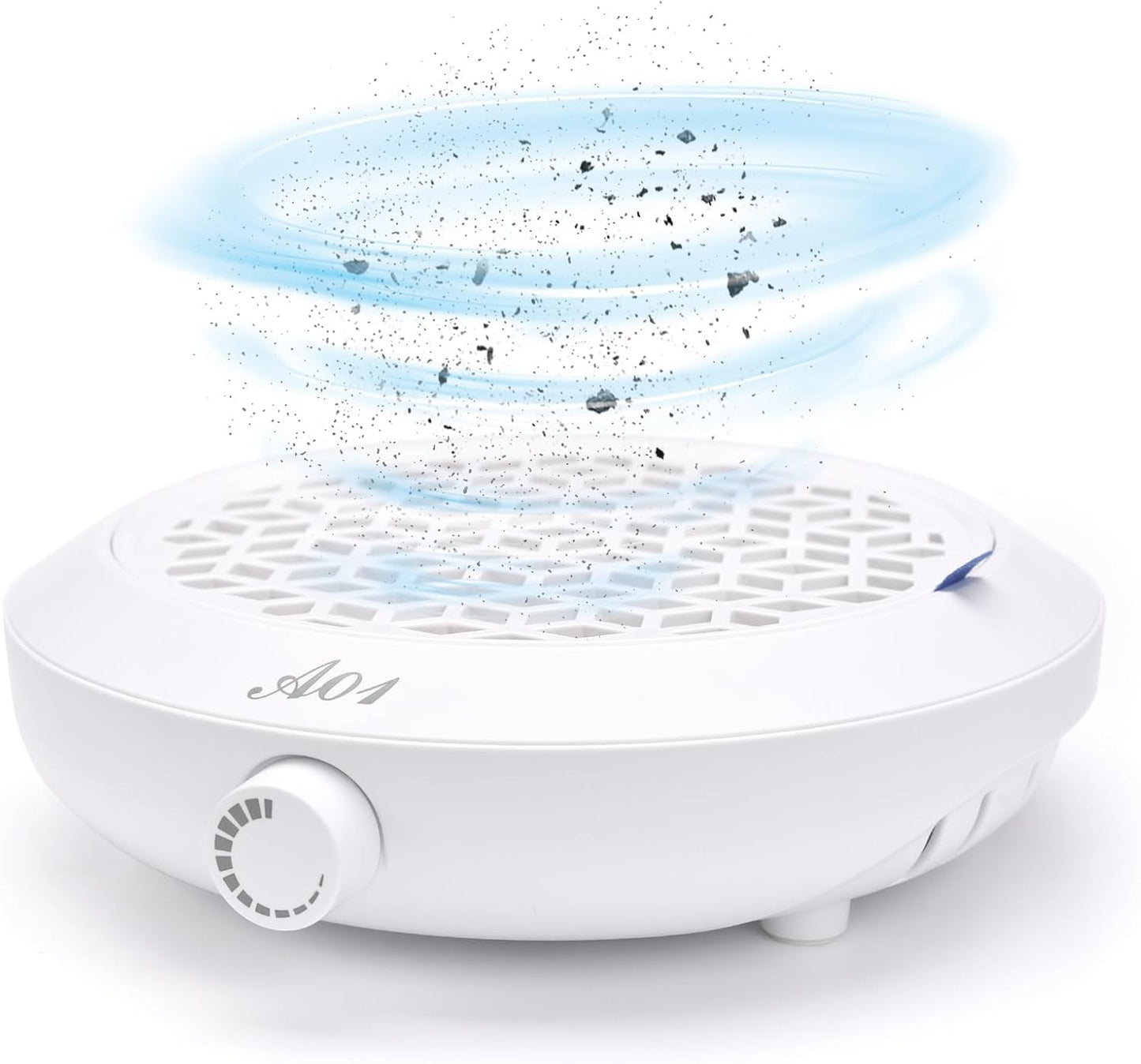 Nail Dust Collector Compact Vacuum Fan Duster with Reusable Filter Low Noise Powerful Vacuum Cleaner for Acrylic Gel Polished Nails, Nail Salon and Home (White)