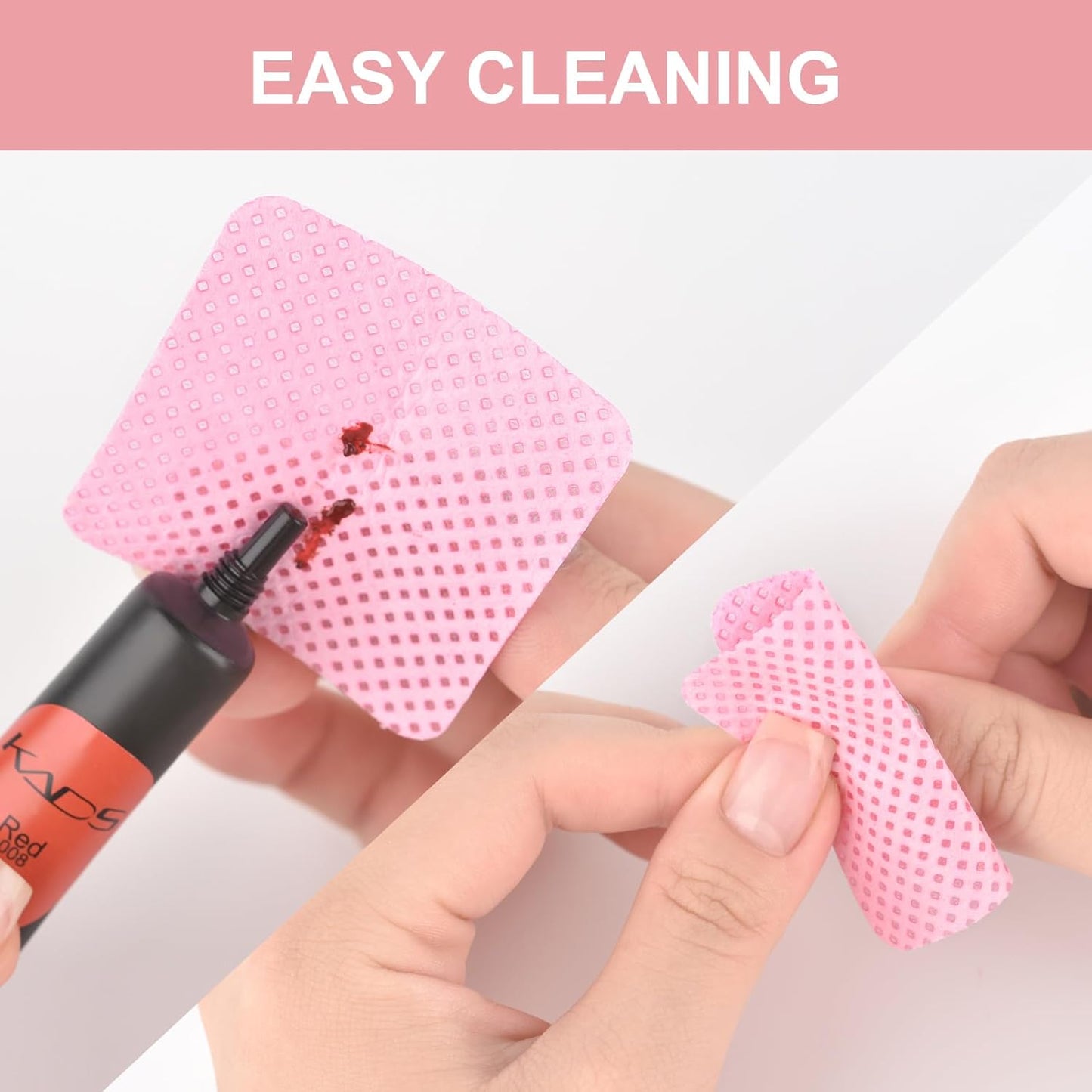 Lint Free Nail Wipes 350Pcs Nail Polish Removal Wipe Disposable Non-Woven Cotton Pads Super Absorbent Eyelash Extension Glue Cleaning Wipes Nail Salon and Home Use, Green