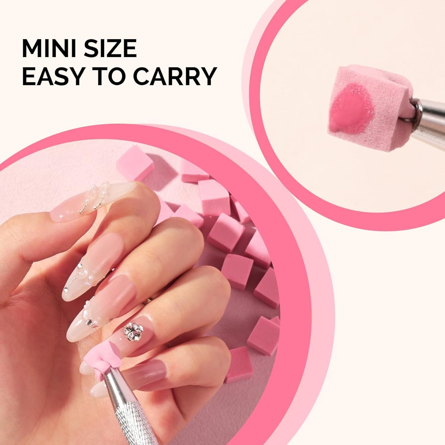 MelodySusie Soft Nail Sponges for Ombre, Nail Art Sponges With Grabbing Pen, Blooming Nails, Gradient Nail, Manicure Nail Art Tools, Professional Accessories Supplies for Home and Salon Use