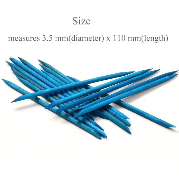 100 Pcs Orange Wood Nail Sticks Double Sided Multi Functional Cuticle Pusher Manicure Pedicure Tool for Manicure Pedicure Blue