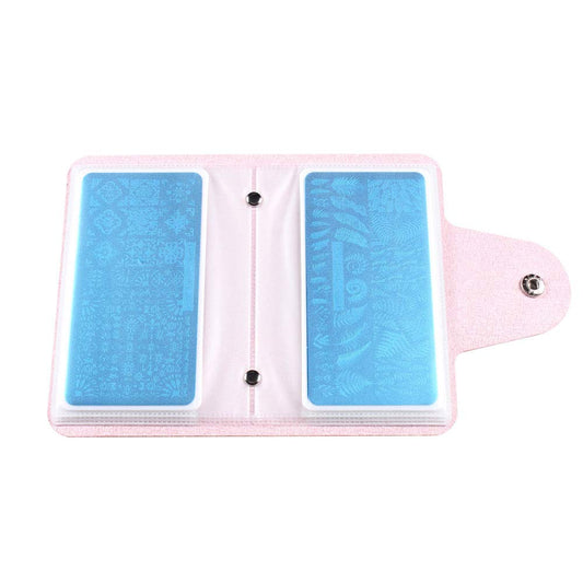 Retangle Stamping Plates Organzier Pink Color Stamp Stamping Image Template Case for 6X12CM Fashion Design Plate Print Nail Art Template