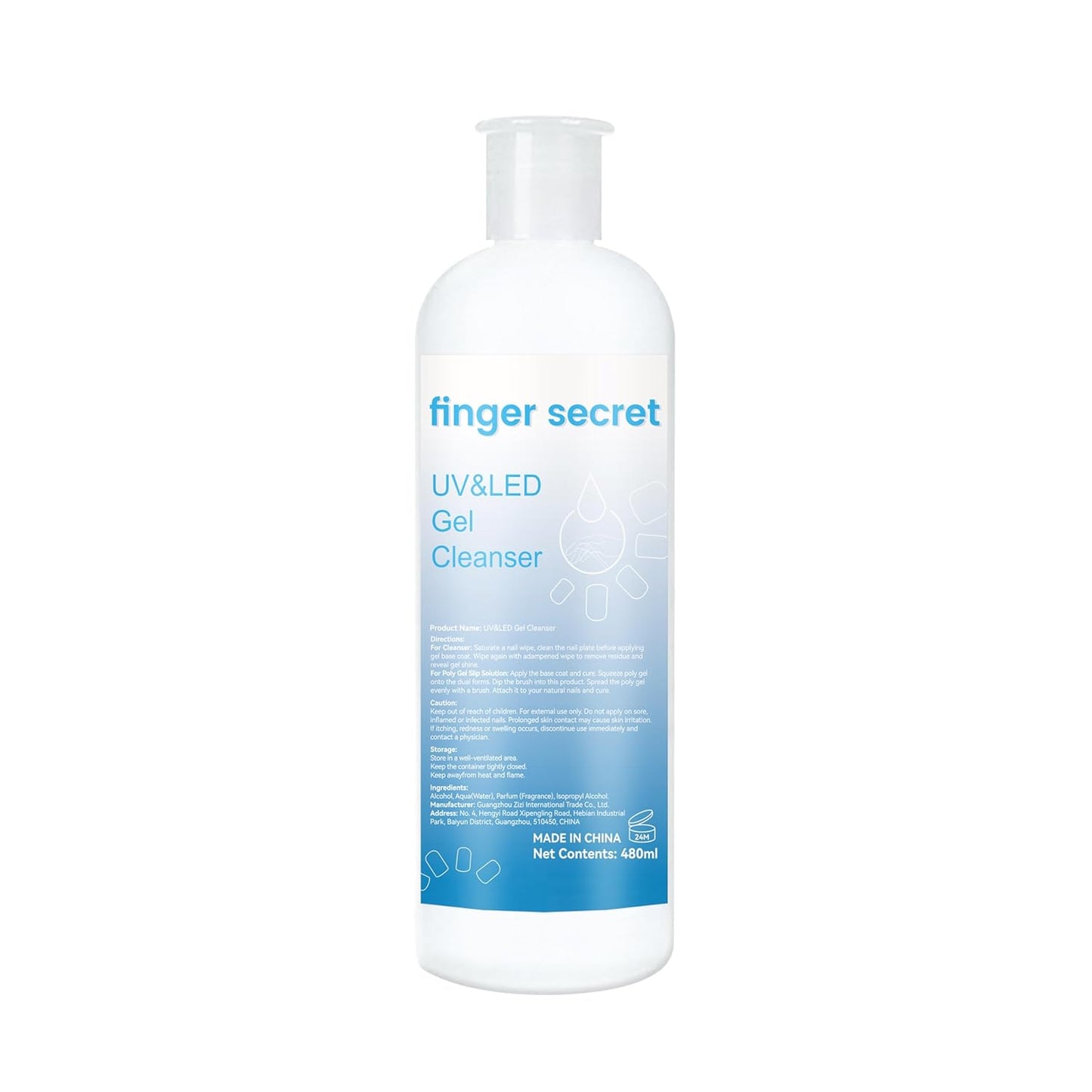 Gel Nail Cleanser,finger secret Gel Cleanser 480ML,UV LED Gel Cleanser,Nail Surface Cleanser,Nail Cleaning Solution for UV Gel Nail Polish Lacquer Nails Care