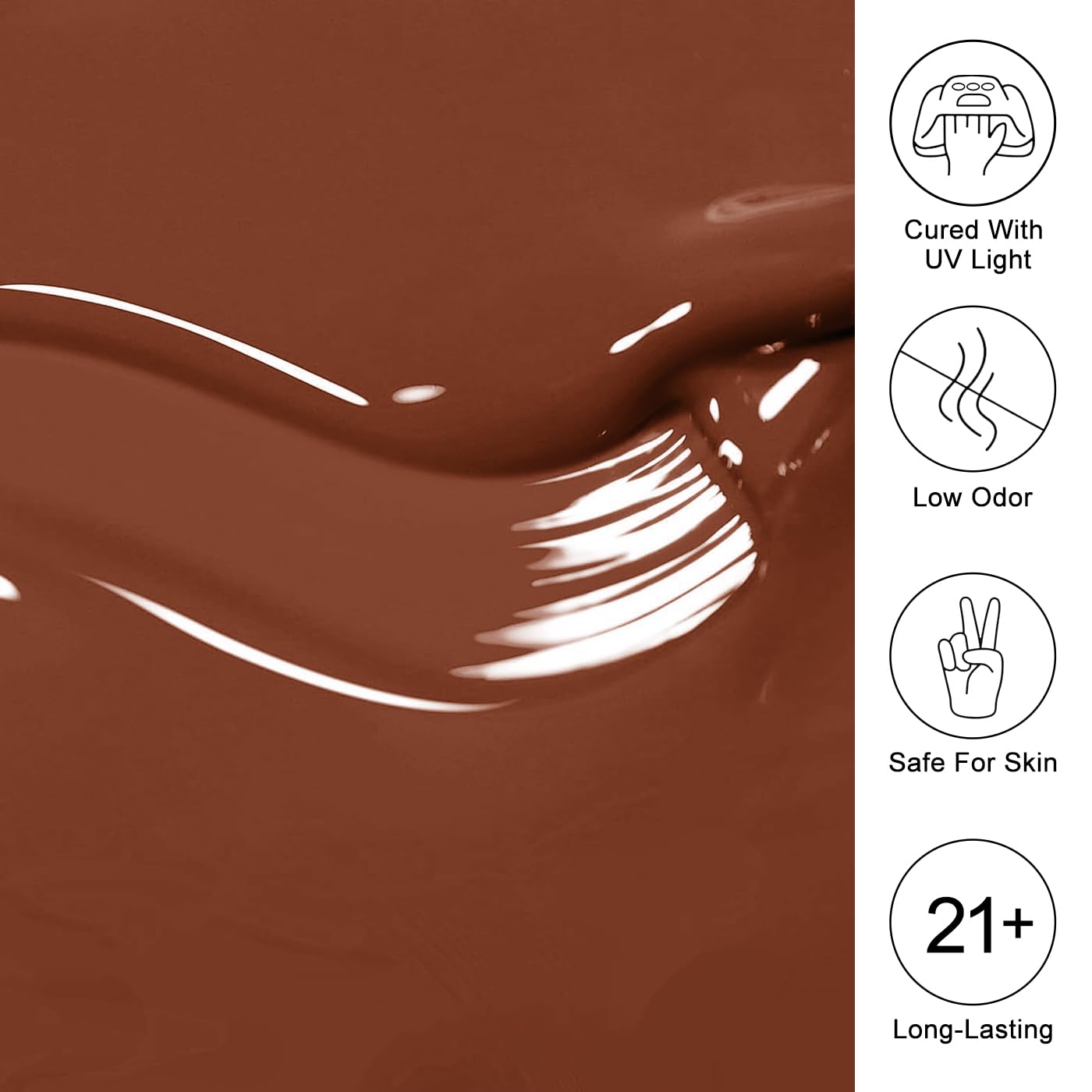 Imtiti Brown Gel Nail Polish, Mocha Brown Gel Polish Autumn Winter Soak Off UV LED High Gloss Art Manicure Salon DIY Design 10ML