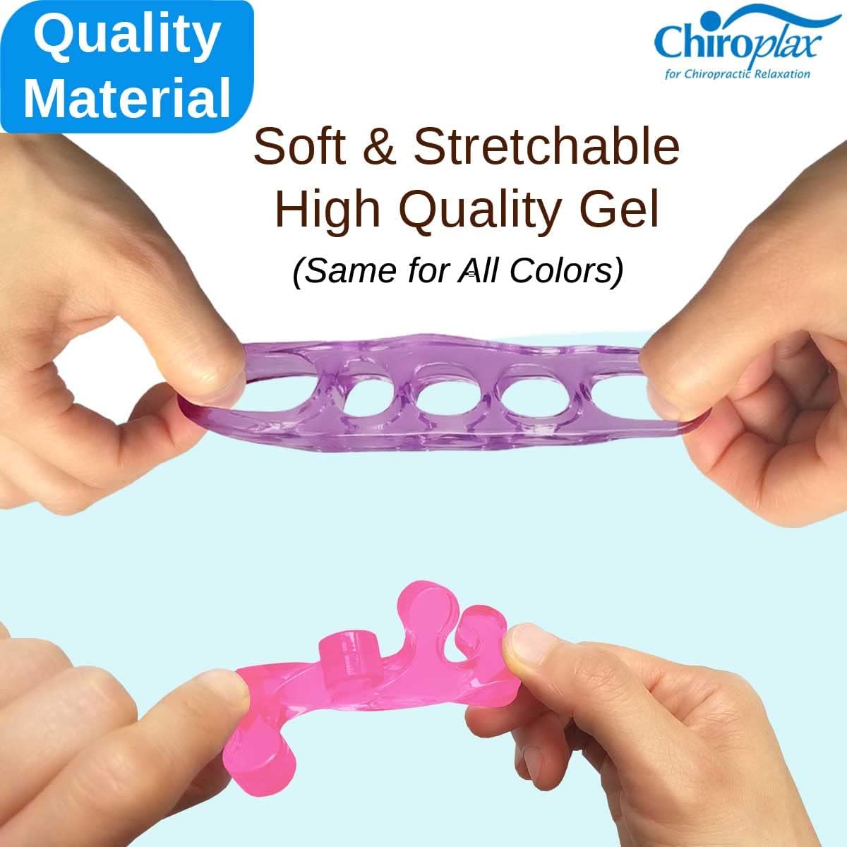 Chiroplax Gel Toe Separators Stretchers Spreader Spacer for Bunion Bunionette Relief Hammer Overlapping Toe Straightener Corrector(2 Pairs w/Pouch) (Mint Green)