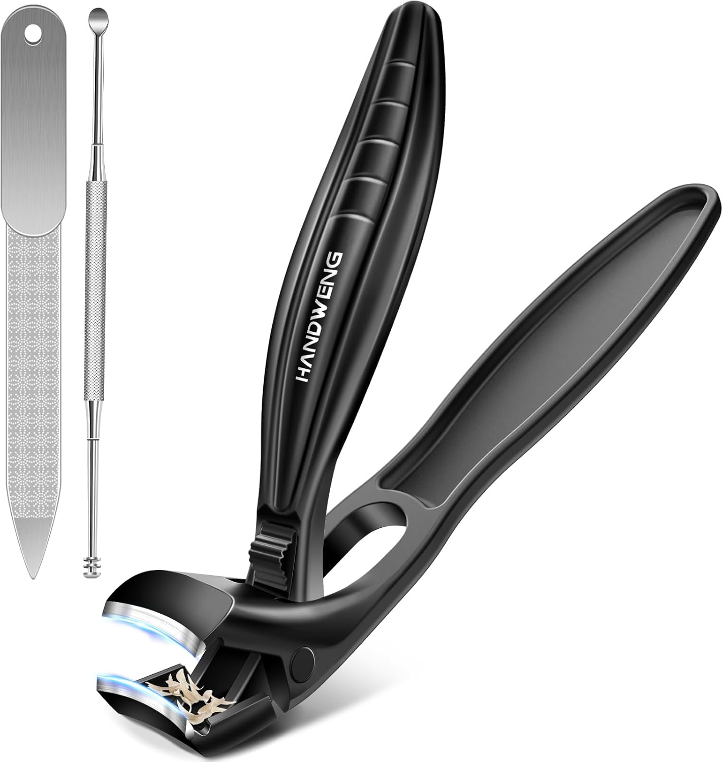 2025 Upgraded Toenail Clippers for Seniors Thick Toenails, Angled Head Large Toe Nail Clippers for Men with Catcher, Heavy Duty Sharp Fingernail Clipper with Long Handle, Wide Jaw