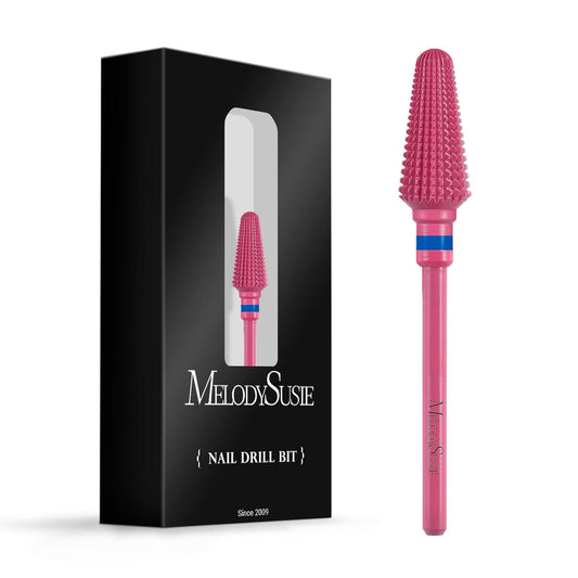 MelodySusie Professional Tornado Nail Drill Bits, 3/32'' Carbide Tungsten Multi-function Bits, Suitable for Manicure Pedicure Cuticle Gel Polishing, Salon Bits, Pink Blossom, Series Bit-X, Medium