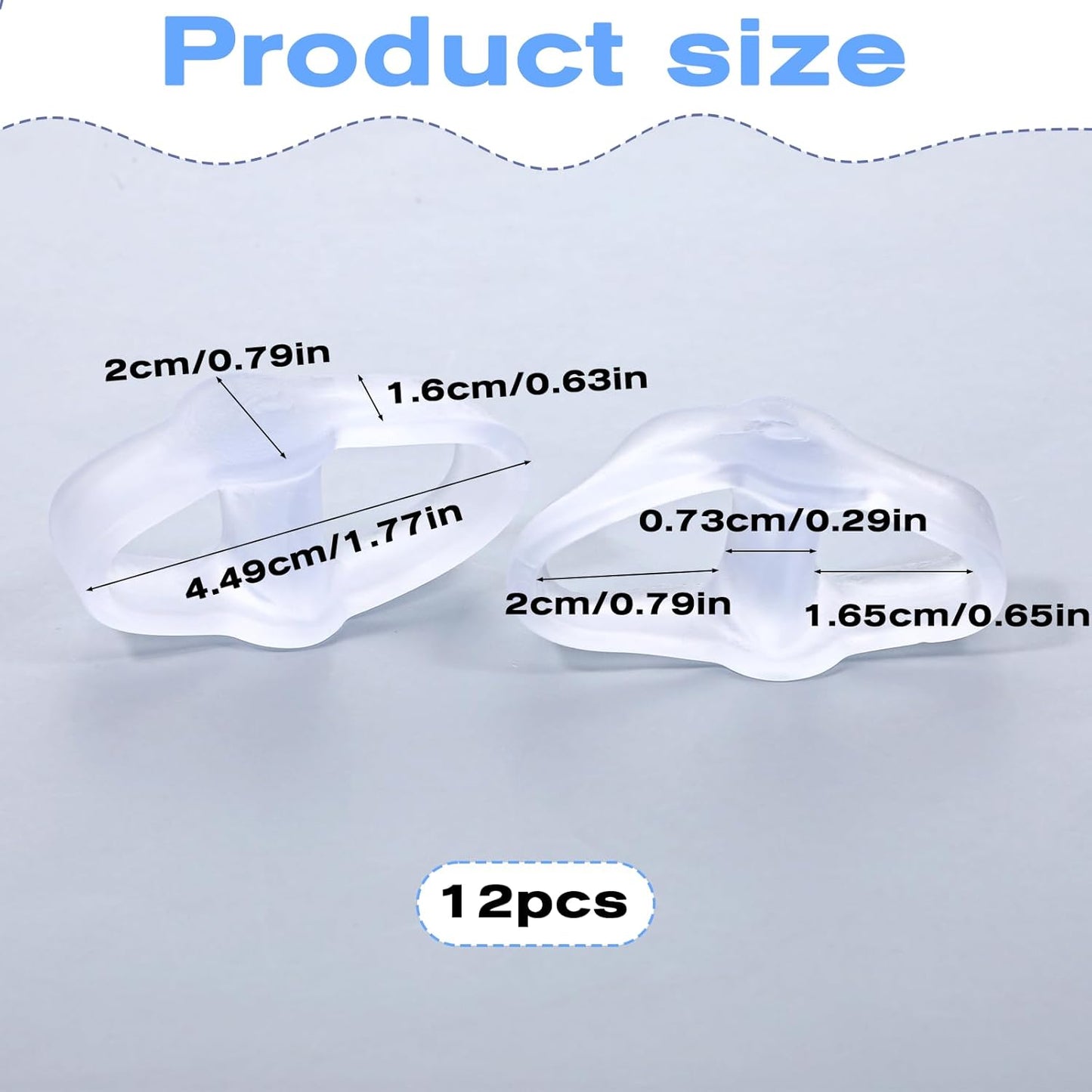 Bunion Corrector Gel Toe Separators with 2 Loops Silicone Big Toe Spacers Suitable for Bunion and OverlapToe (Pack of 12)