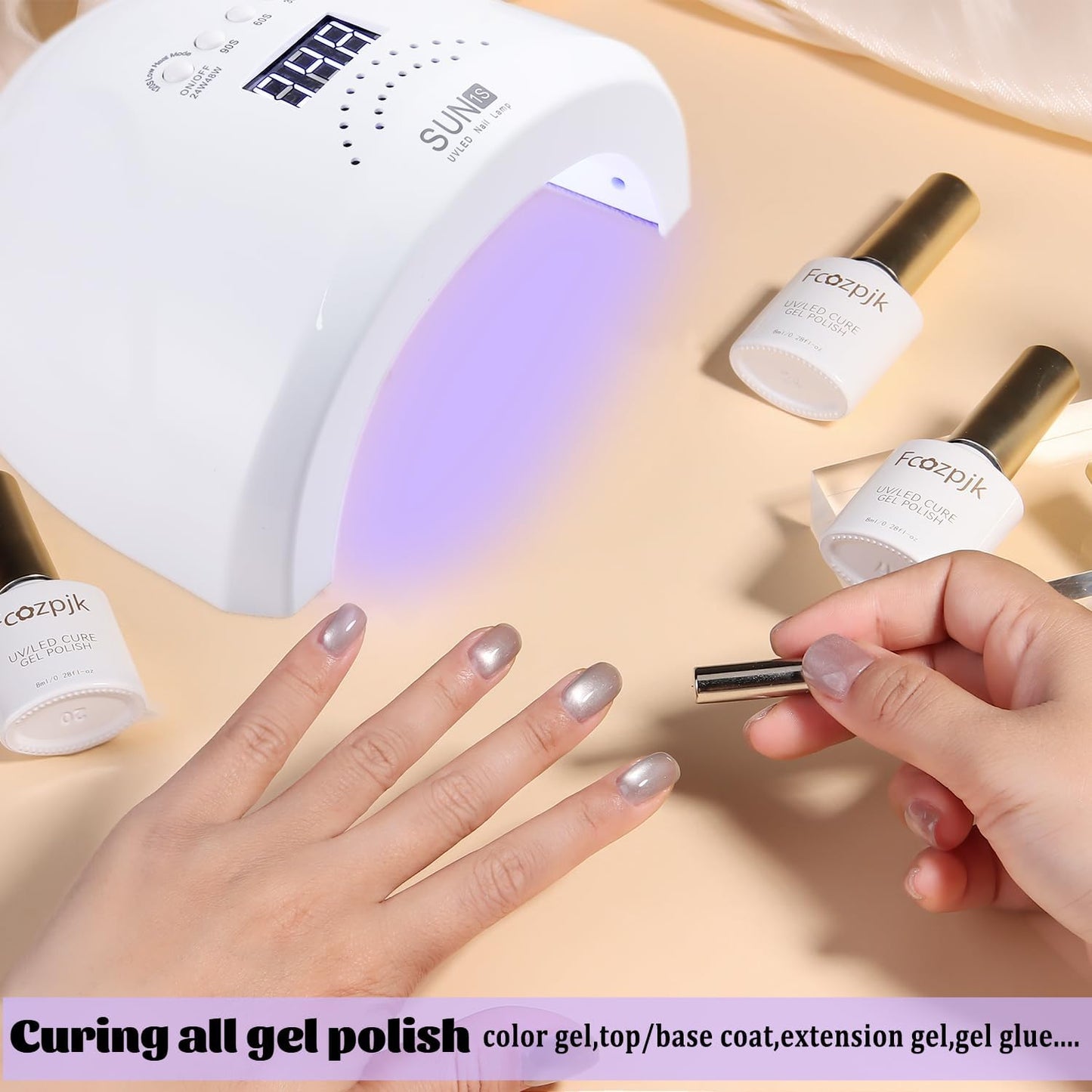 UV LED Nail Lamp, 48W Nail Dryer for Gel Polish with 30 Beads 4 Timers Smart Sensor Fast Curing Home Manicure Professional Salon Nails Art Tools Supplies
