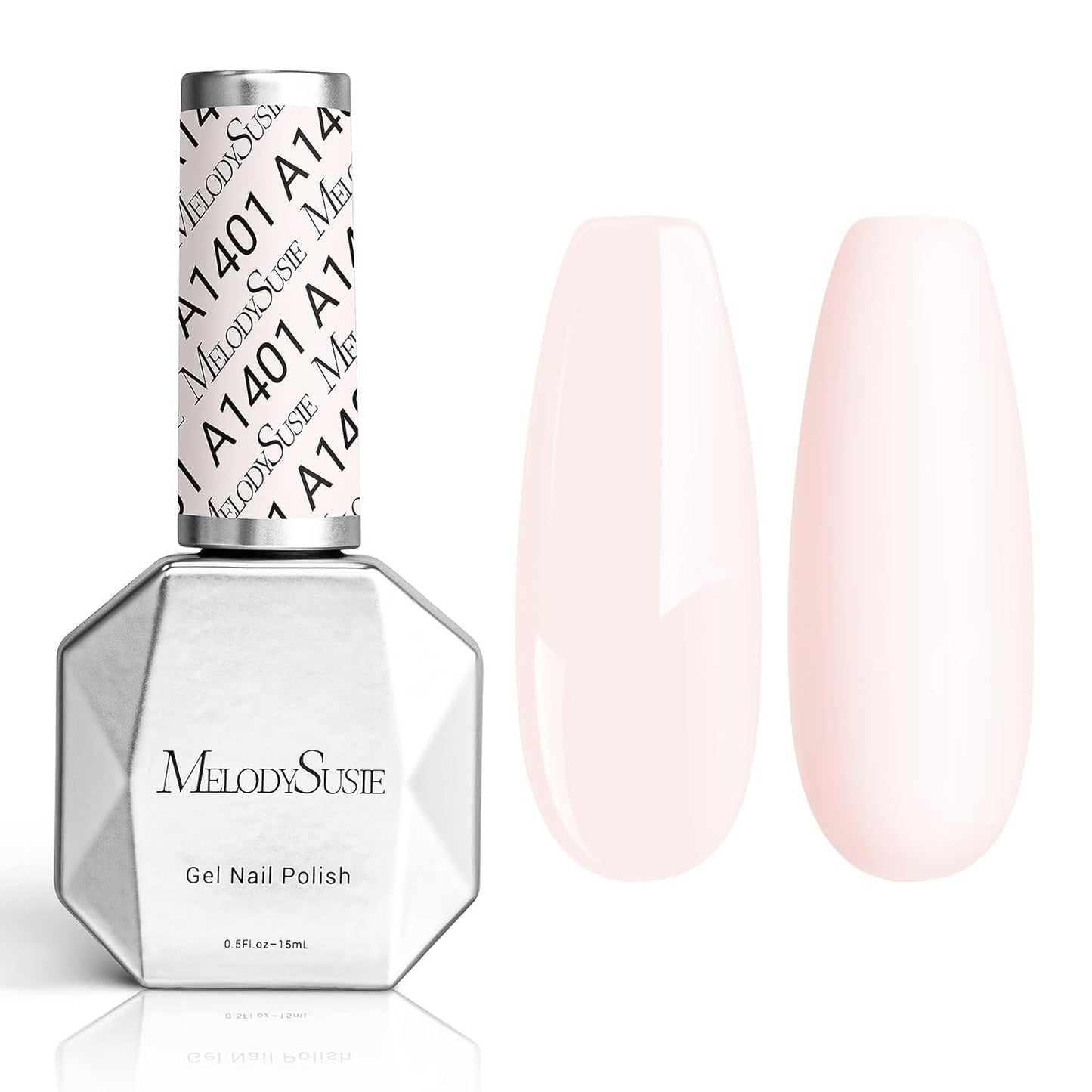 MelodySusie Thick White Gel Nail Polish,0.5fl oz Nails Soak Off UV LED Milky Pink Gel Polish Gift for Women Nail Art Manicure Salon DIY Nail Design Decoration at Home-A1401