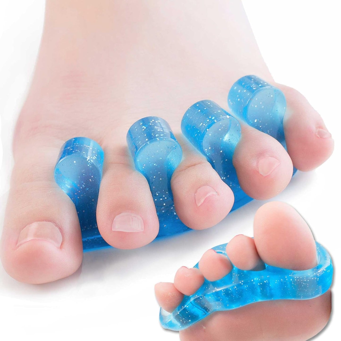 2 Pairs Gel Toe Separators – Toe Spacers & Straighteners for Bunion Relief, Hammer Toe, Overlapping Toes – Toe Stretchers for Men & Women
